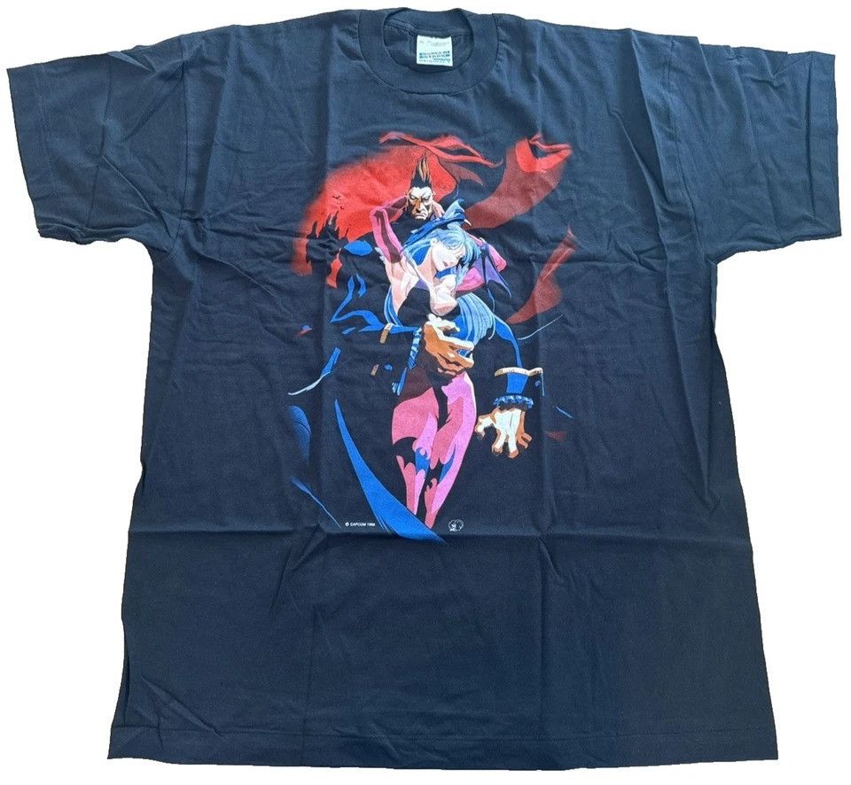 Vintage 1998 Capcom T-Shirt Street Fighter Darkstalkers