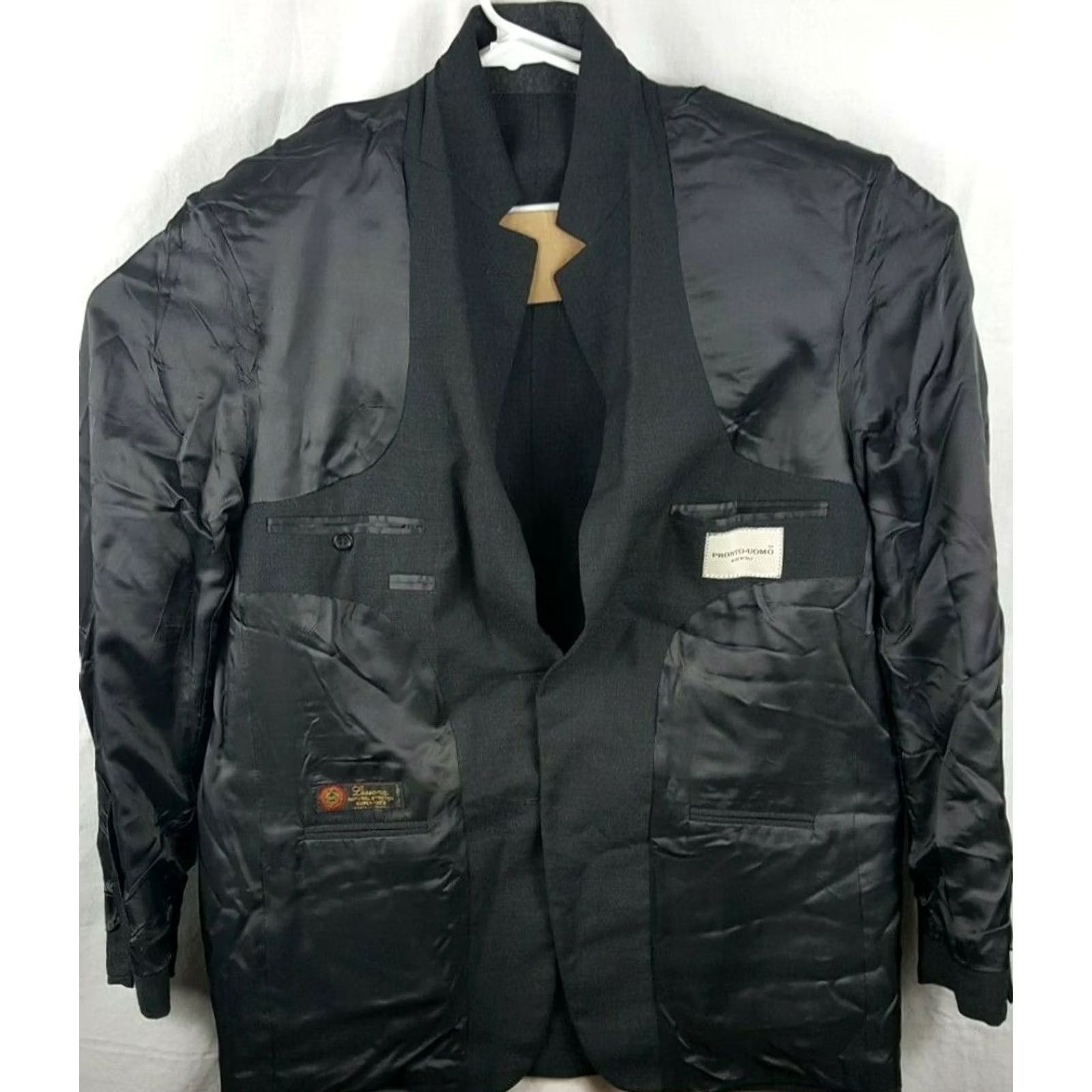 Pronto Uomo Pronto Uomo Sport coat charcoal 44L Italy 2 Button stretch Lessona Super 100s Mens Size US S / EU 44-46 / 1 - 5 Thumbnail