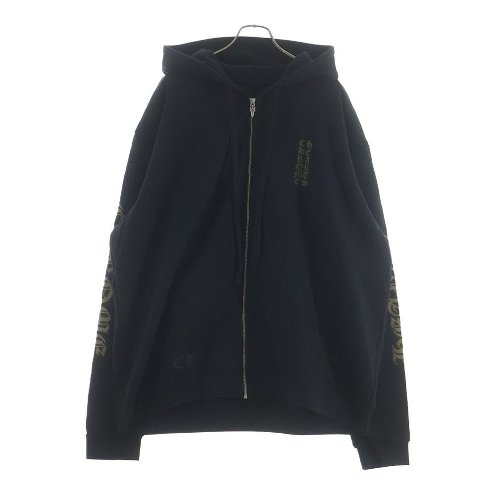 Chrome Hearts CHROME HEARTS Vertical Logo Zip Up Hoodie Black Size US XXL / EU 58 / 5 - 1 Thumbnail