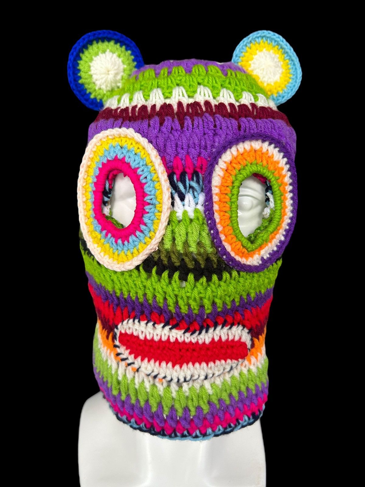 Japanese Brand × Kapital × Vintage Very Rare Crochet Knitted Handmade Balaclava Masked ☠️☠️ Size ONE SIZE - 6 Thumbnail