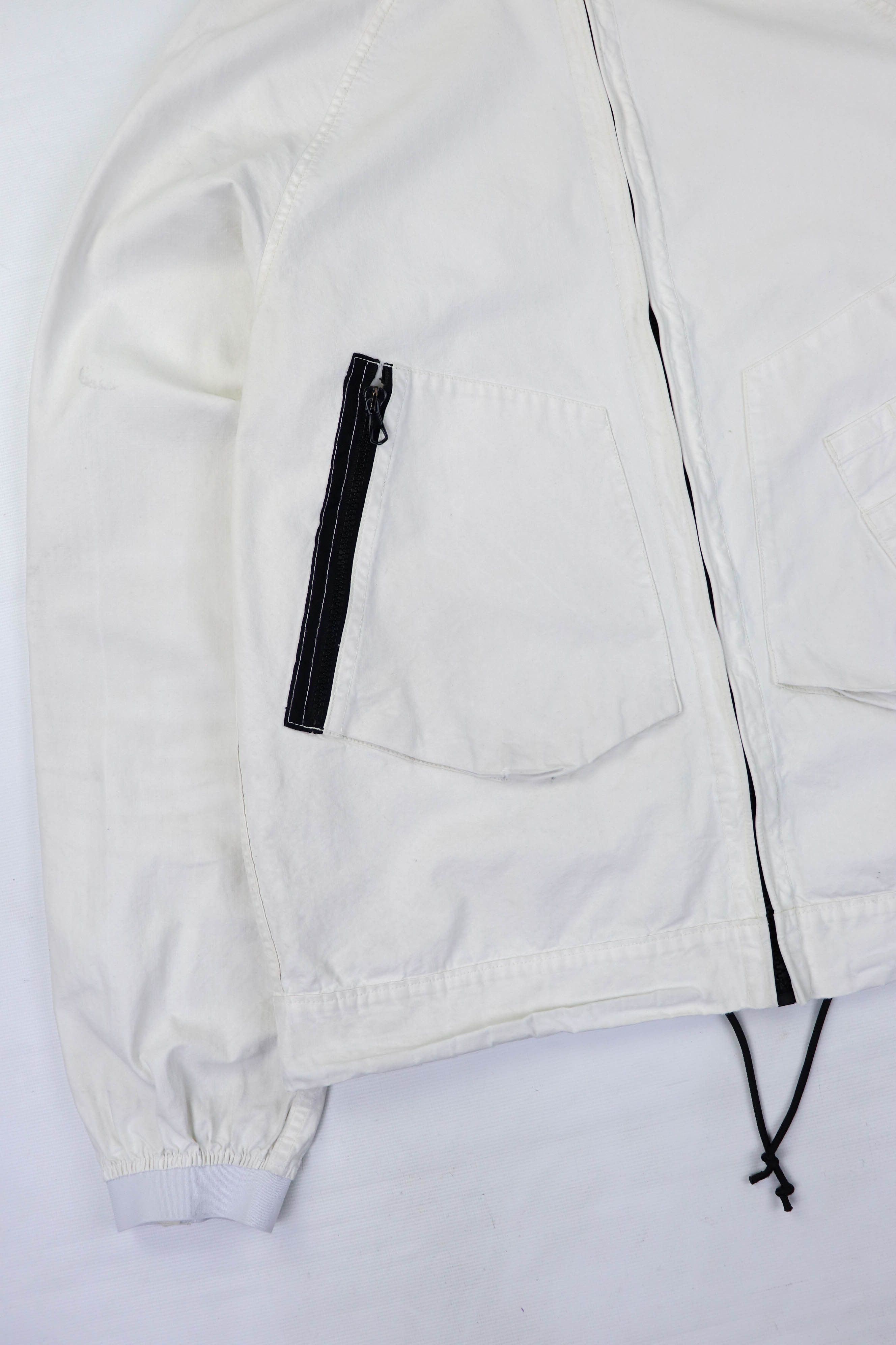 Stone Island Vintage Stone Island 06 White Laminated Cotton Hooded Jacket Size US L / EU 52-54 / 3 - 4 Thumbnail