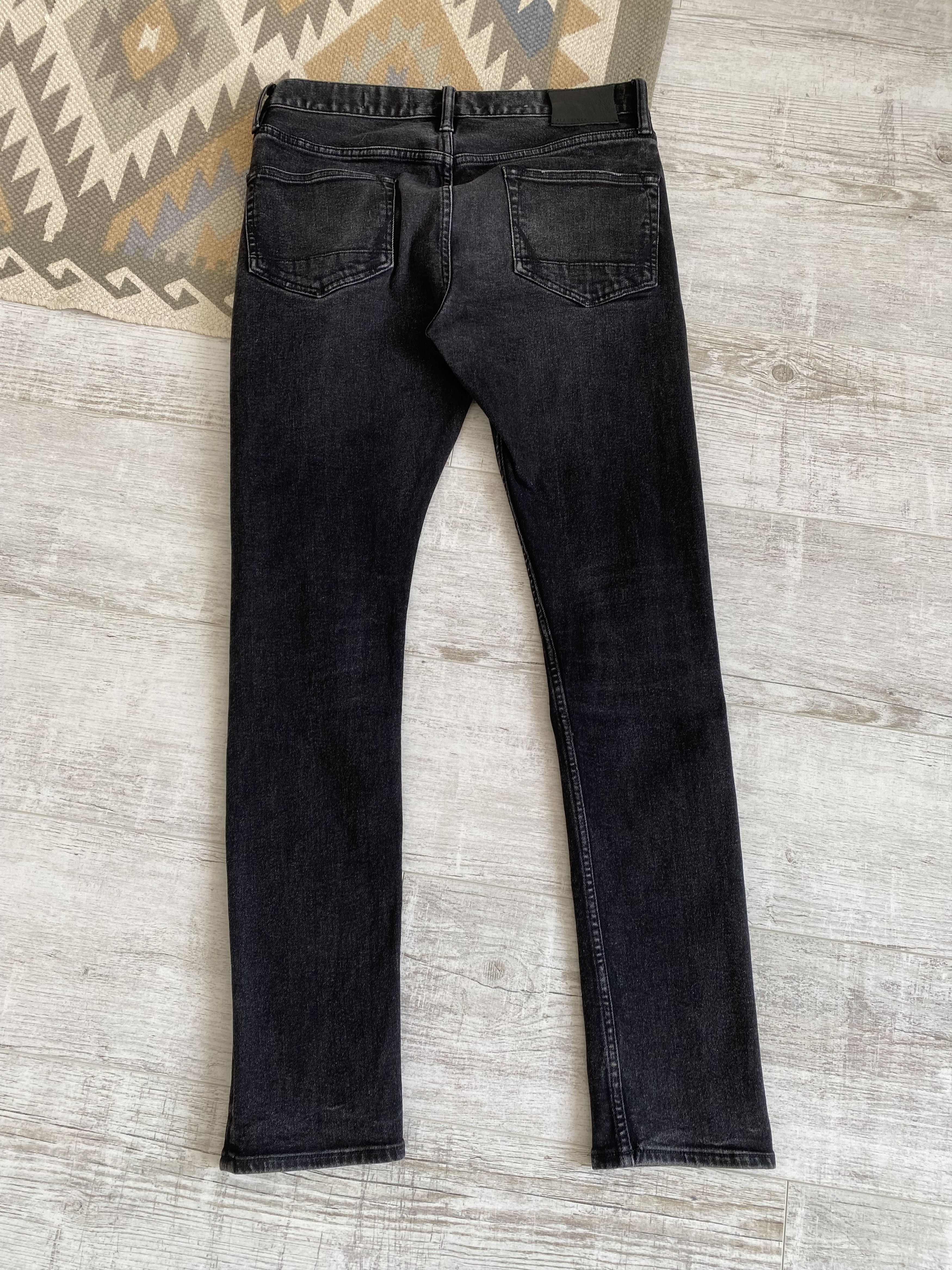 Allsaints Allsaints Cotton Black Washed Slim Denim Jeans Pants Size US 31 - 7 Thumbnail