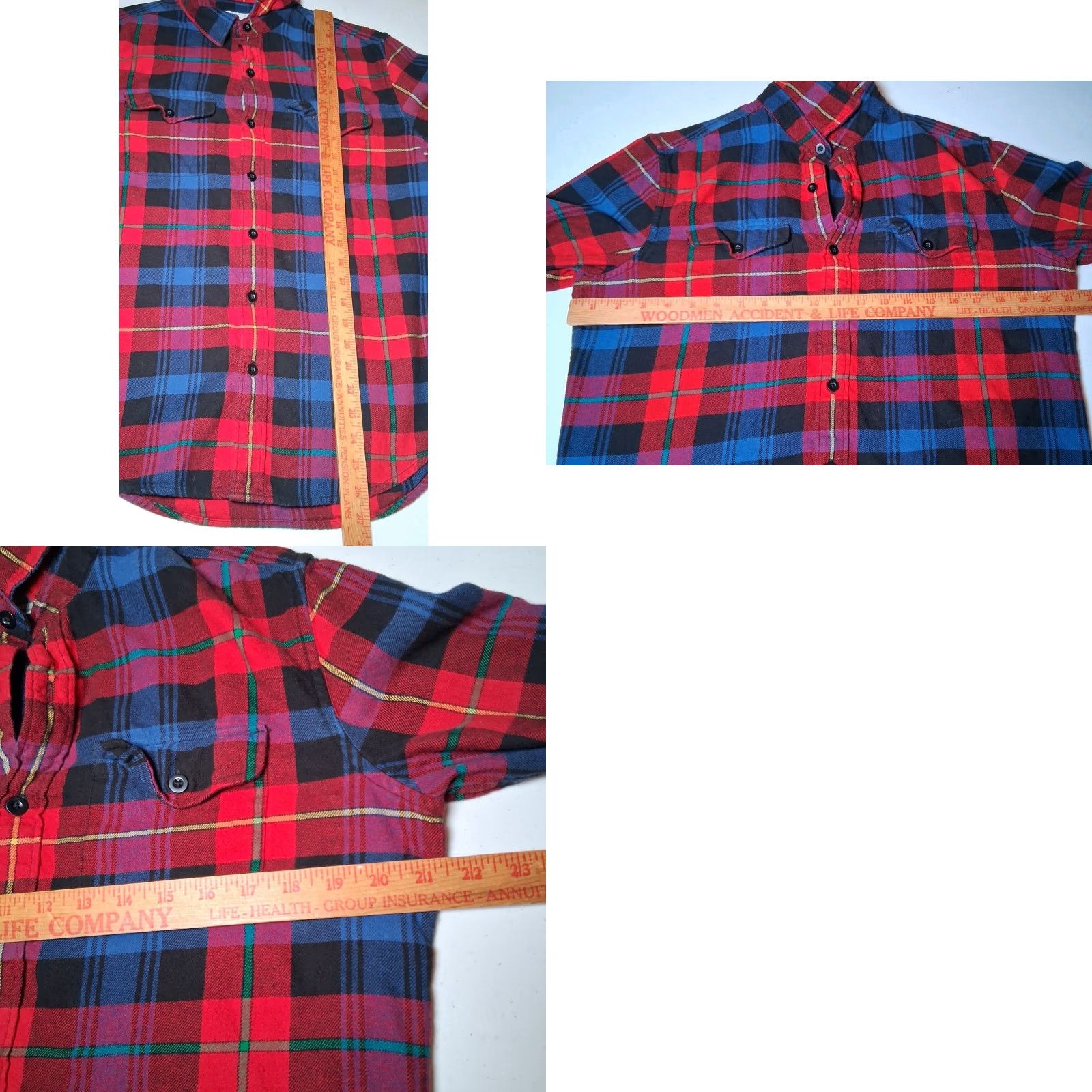 American Eagle Outfitters American Eagle Flannel Shirt Men Medium Red Blue Plaid Tartan Work Classic Fit Size US M / EU 48-50 / 2 - 9 Thumbnail