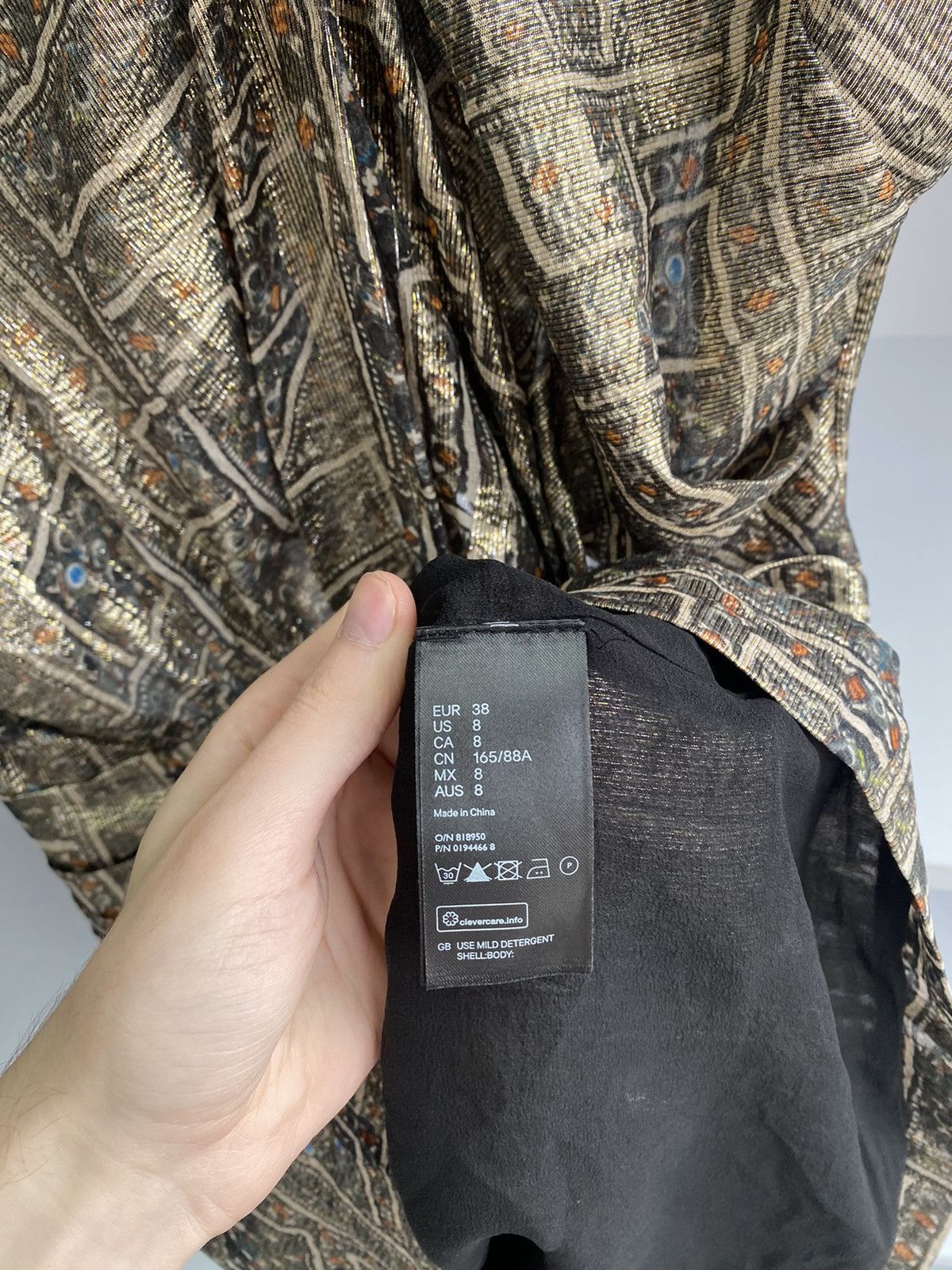 H&M × Isabel Marant × Vintage Isabel Marant For H&M Gold Silk Mini Dress Size XS / US 0-2 / IT 36-38 - 9 Thumbnail