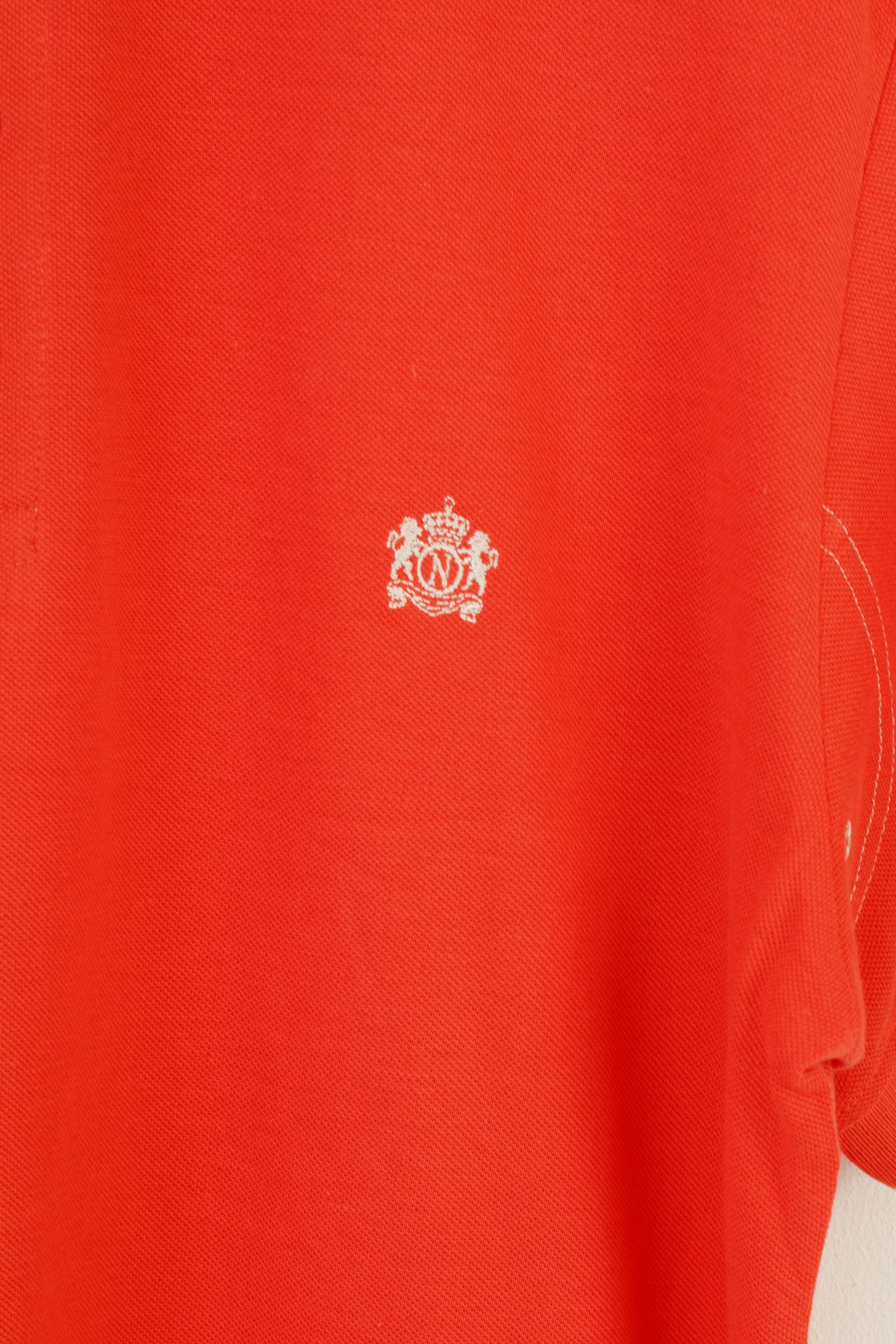 Vintage Nero Perla Men L Polo Shirt Orange Detailed Buttons 10845 Size US L / EU 52-54 / 3 - 4 Thumbnail