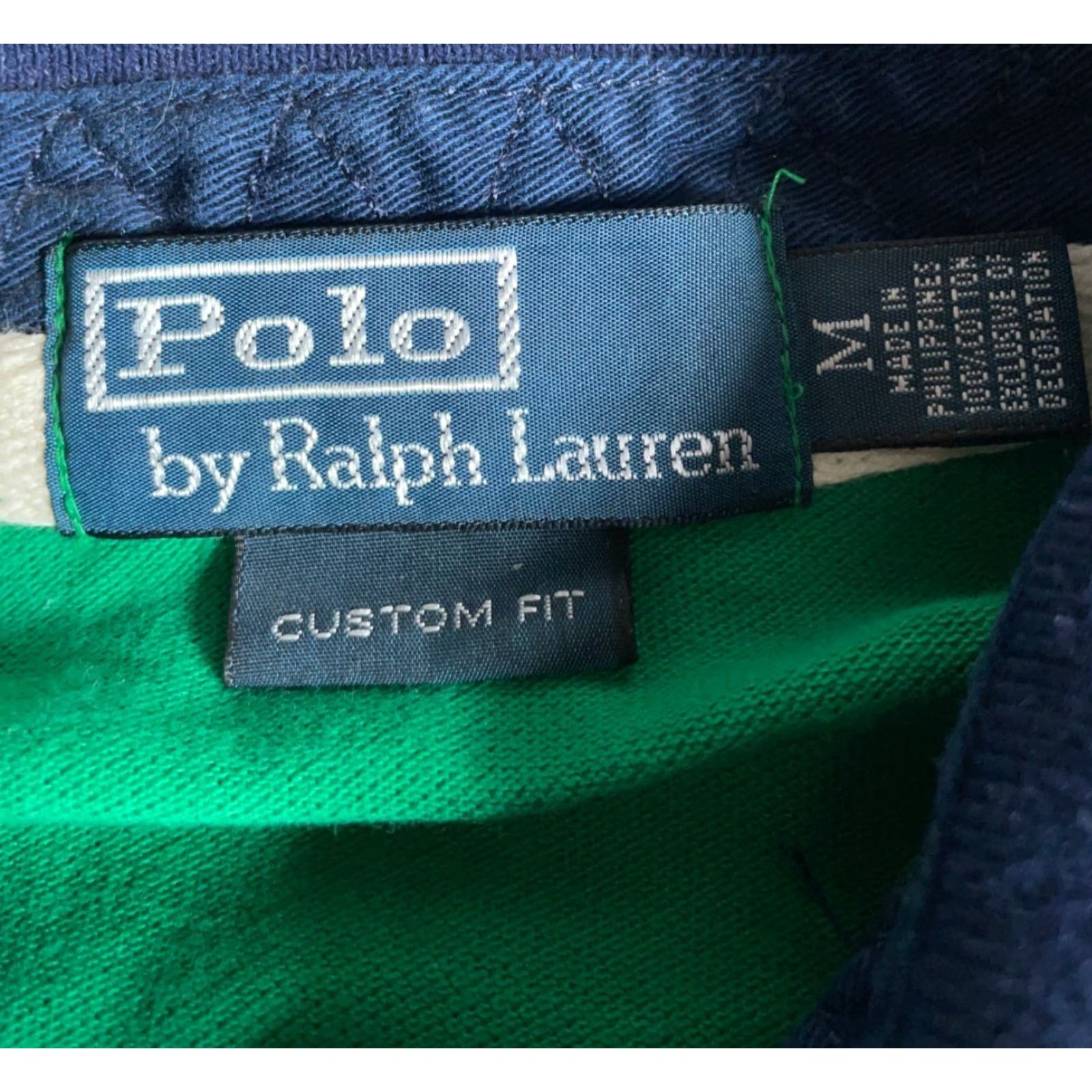 Polo Ralph Lauren Polo Ralph Lauren Polo Shirt Men Medium Green Blue Embroidered Custom Fit 90s Retro Horse Equestrian Cord Size US M / EU 48-50 / 2 - 3 Thumbnail