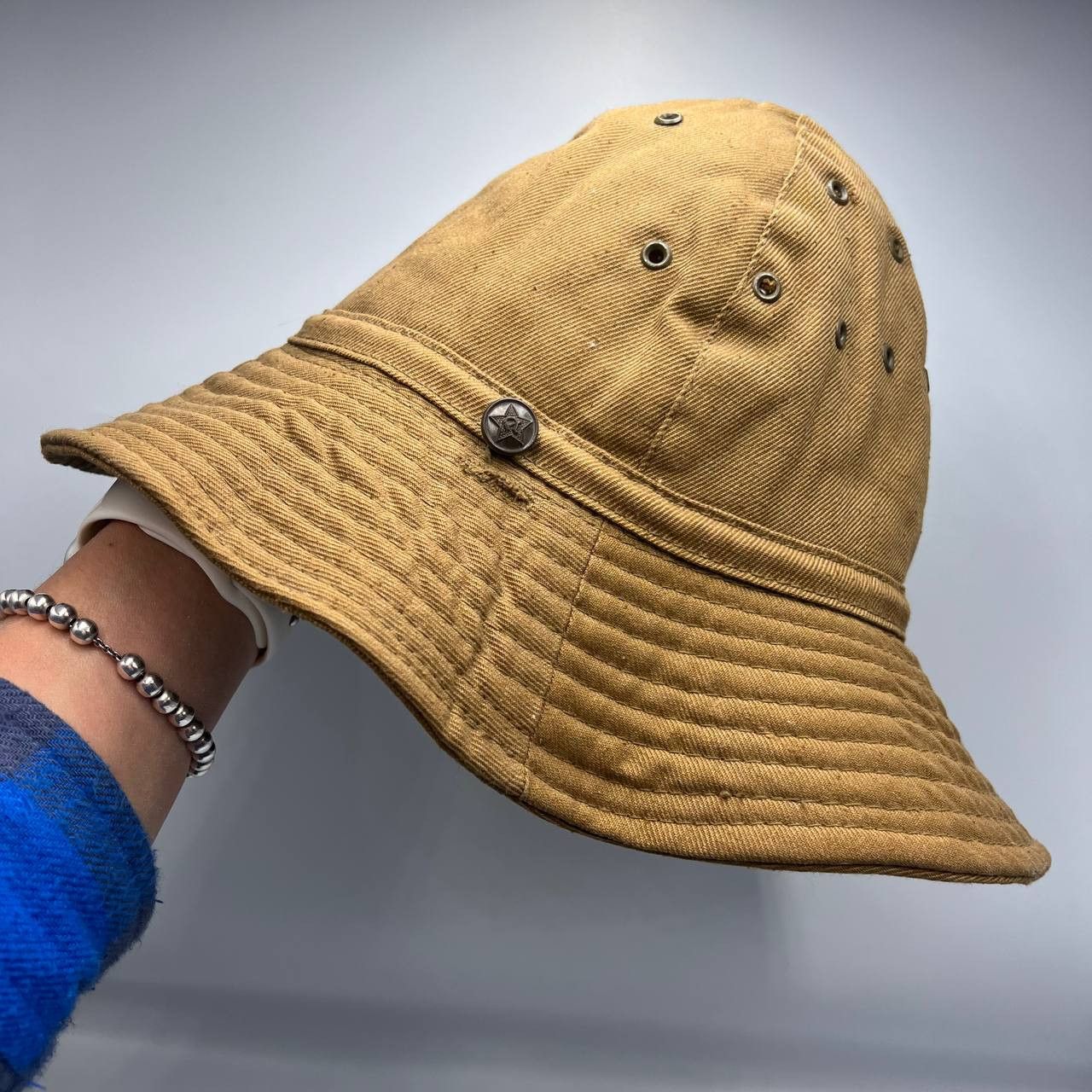 Vintage 1987 Vintage USSR Military Army Bucket Panama Cap Hat Khaki Size ONE SIZE - 4 Thumbnail