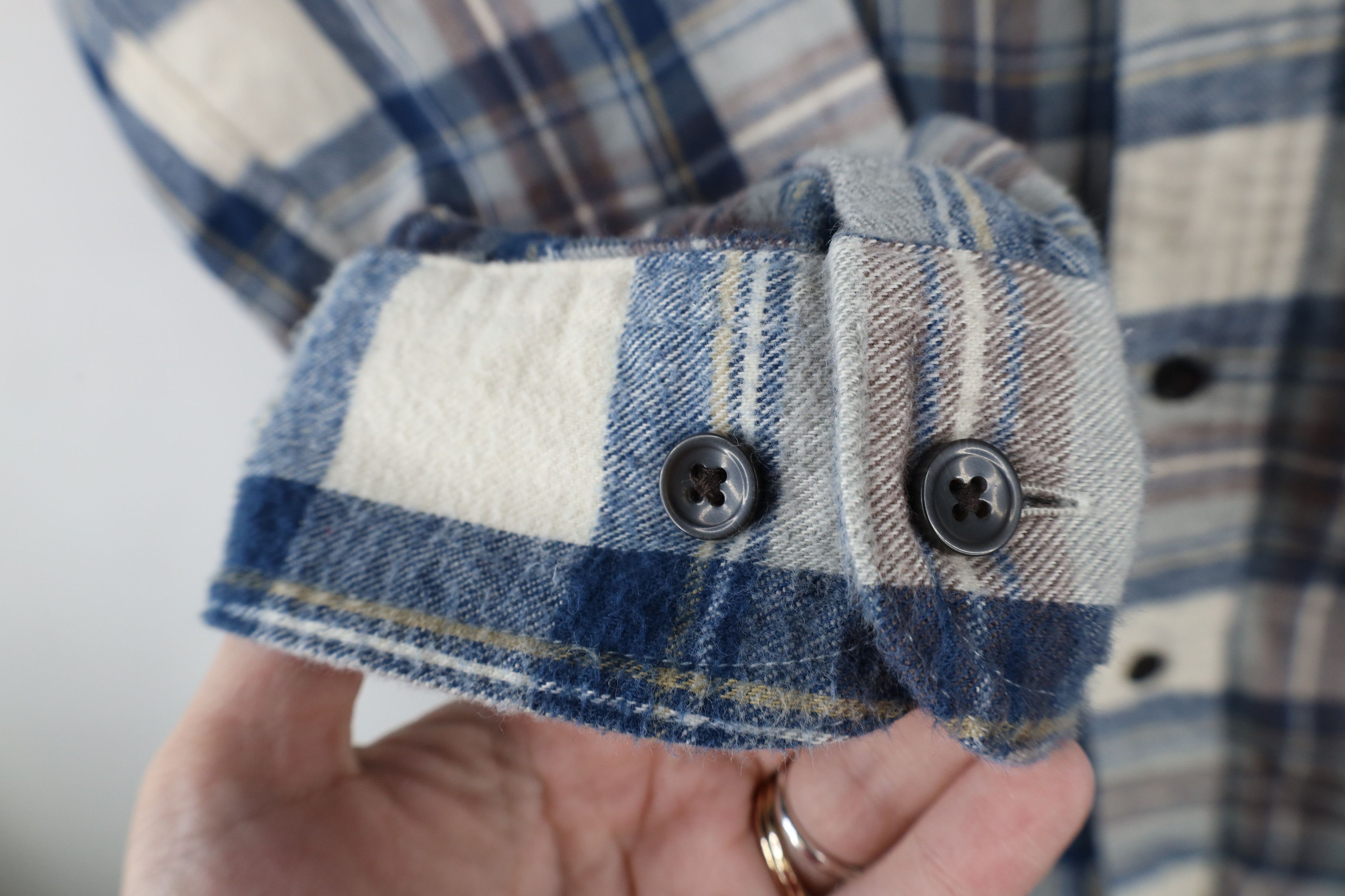 L.L. Bean × Vintage Vintage LL Bean Fitted Distressed Flannel Button Down Shirt Size US L / EU 52-54 / 3 - 6 Thumbnail