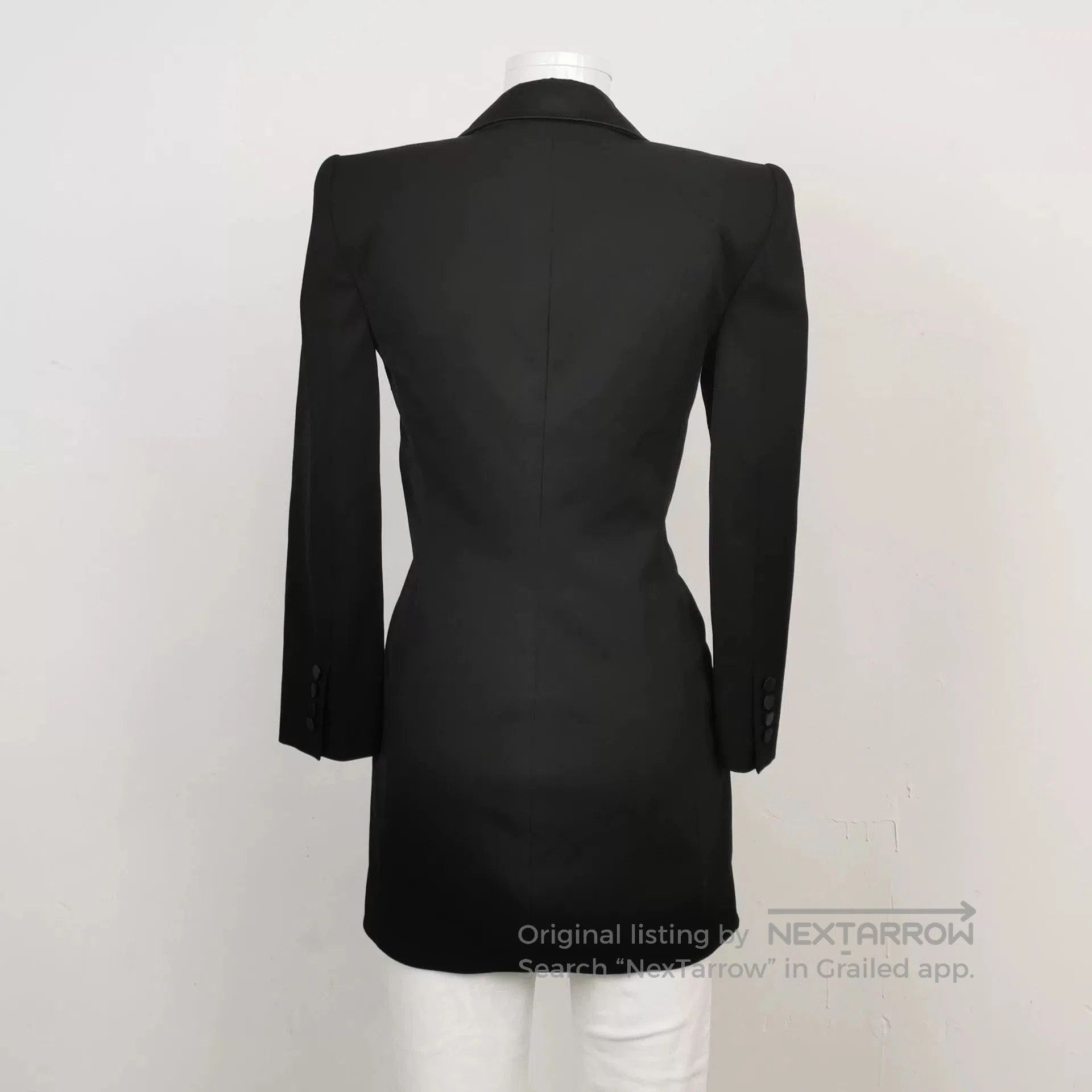 Saint Laurent Paris Saint Laurent Black Blazer Dress with Bow. Size XXS / US 00 / IT 34 - 2 Thumbnail