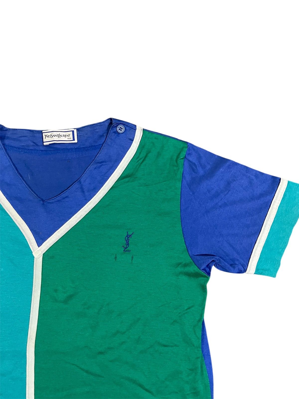 Yves Saint Laurent Vintage Yves Saint Laurent V Neck YSL T Shirt Size M / US 6-8 / IT 42-44 - 4 Thumbnail
