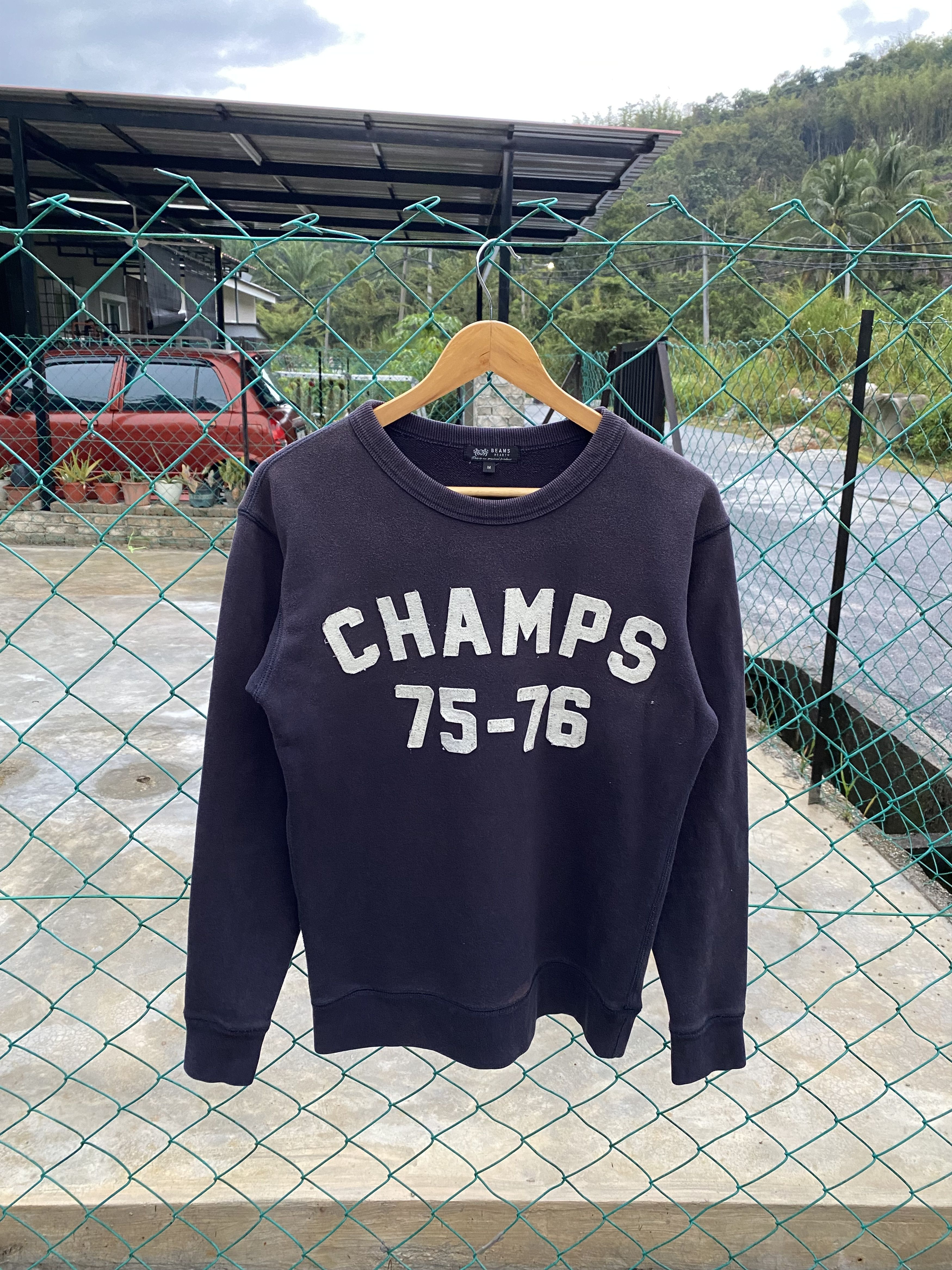 Beams Plus BEAMS HEARTS CHAMPS 75-76 spellout crewneck Size M / US 6-8 / IT 42-44 - 1 Thumbnail