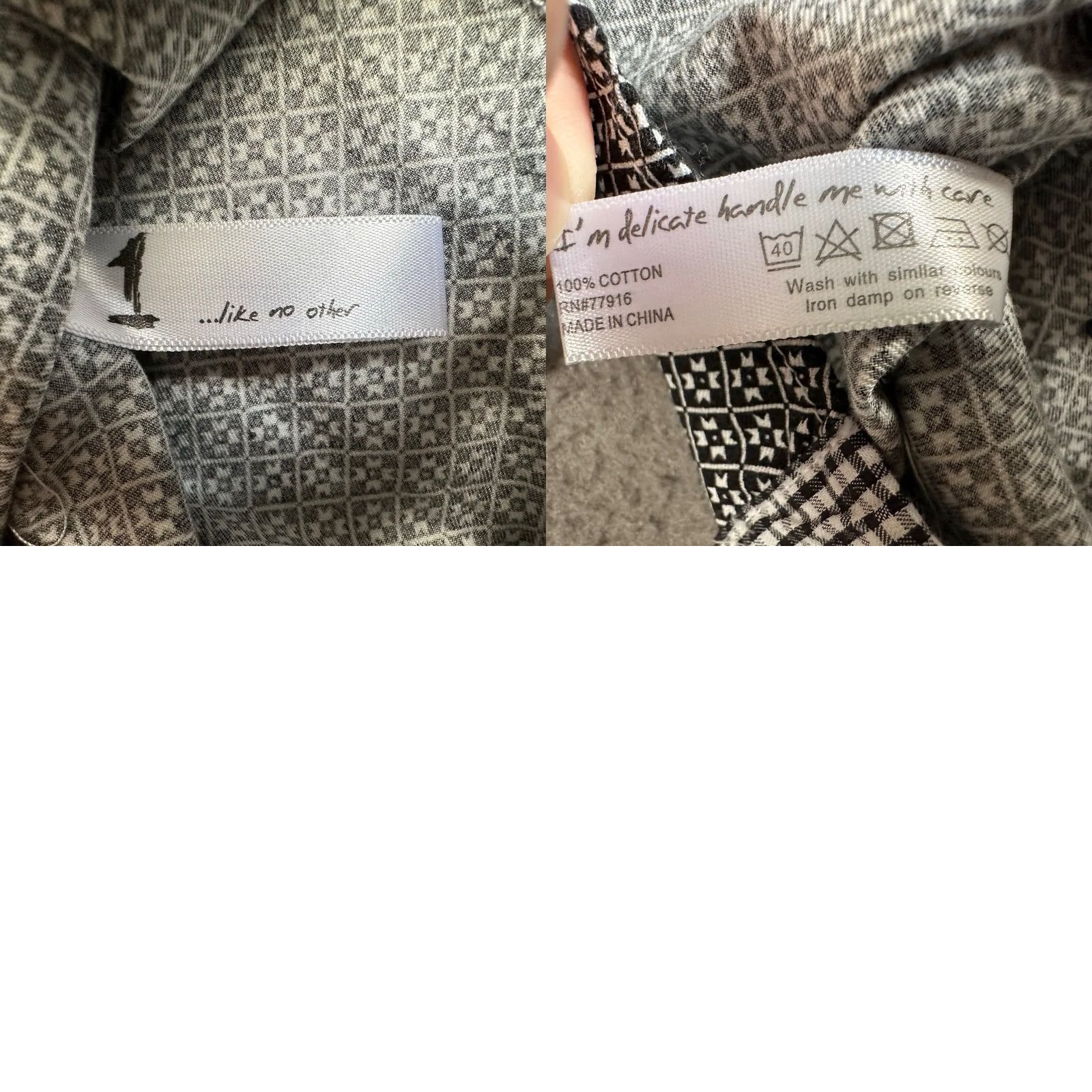 Other 1 Like No Other Shirt Mens Black White Geometric Limited Edition Button-Up Size 15 293/500 EUC Size US M / EU 48-50 / 2 - 9 Thumbnail