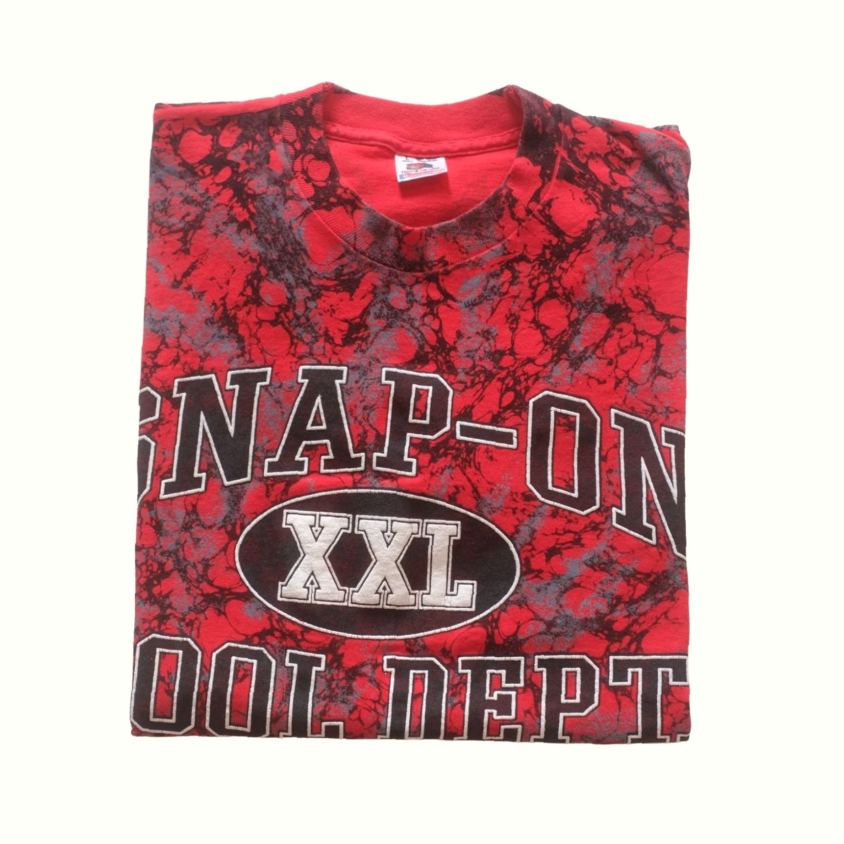 Fruit Of The Loom VINTAGE FRUIT OF THE LOOM T-SHIRT Shirt Men 80s 90s SNAP ON TOOL RACING USA AOP ALL OVER PRINT Red L Size US L / EU 52-54 / 3 - 2 Thumbnail