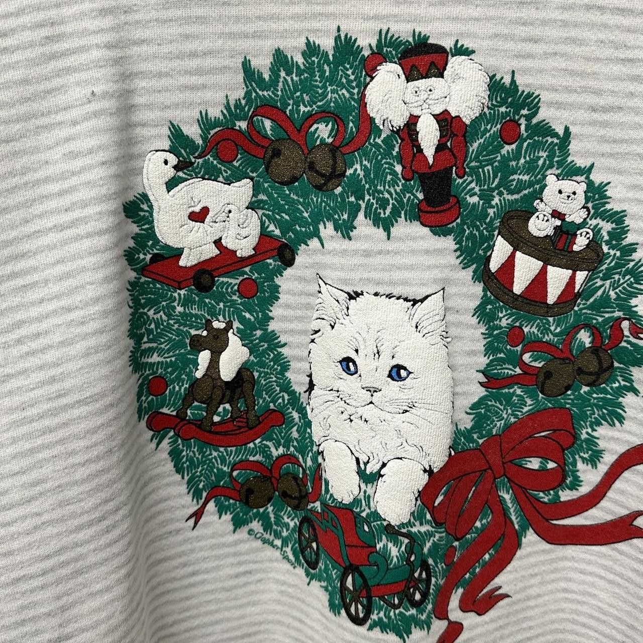 Vintage Vintage Cat Christmas Sweater Size L Size US L / EU 52-54 / 3 - 4 Thumbnail