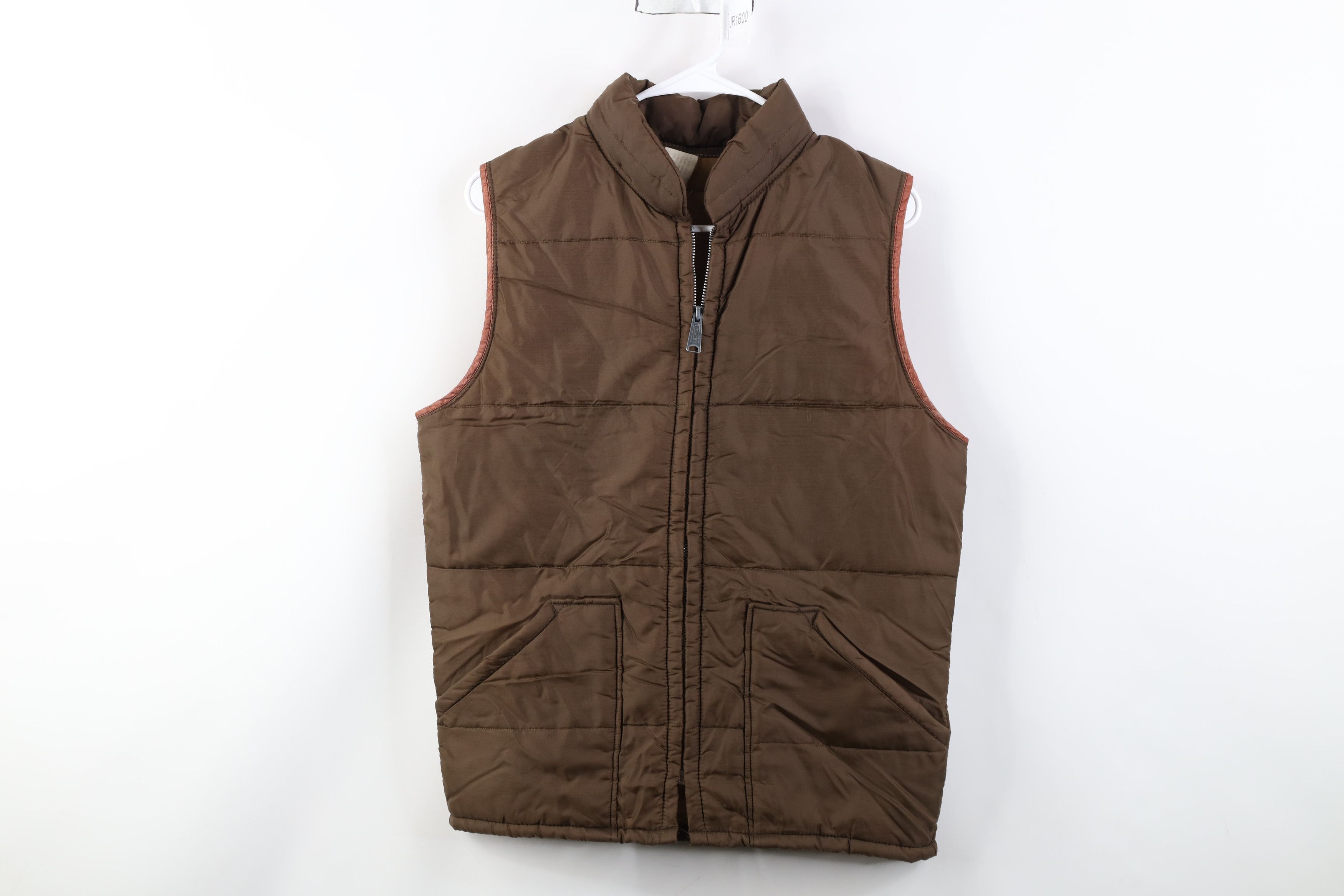 Vintage Vintage 70s Streetwear Full Zip Puffer Vest Jacket Brown USA Size M / US 6-8 / IT 42-44 - 1 Thumbnail