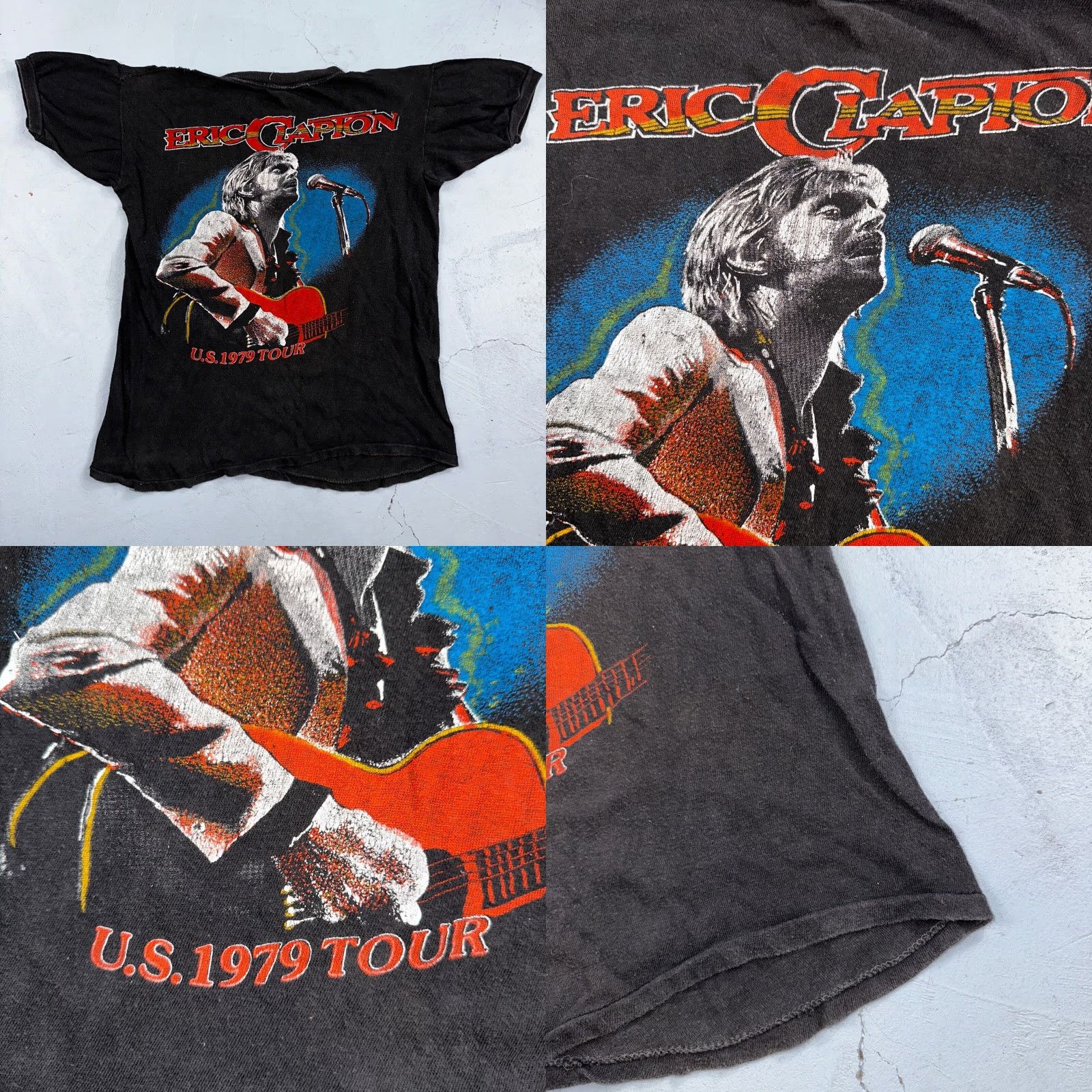 Vintage VINTAGE Eric Clapton Rock Concert 1979 Tour VTG T Shirt Band Music Classic Guitar 70s Shirt Men S Black Size US S / EU 44-46 / 1 - 8 Thumbnail