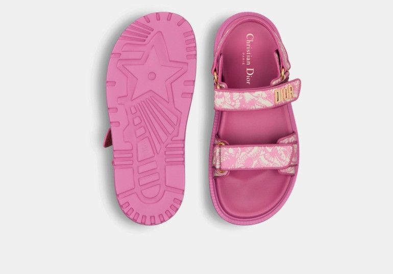 Dior o1w1db11124 Butterfly Print Dioract Sandals in Fuchsia Size US 12 / IT 42 - 4 Thumbnail