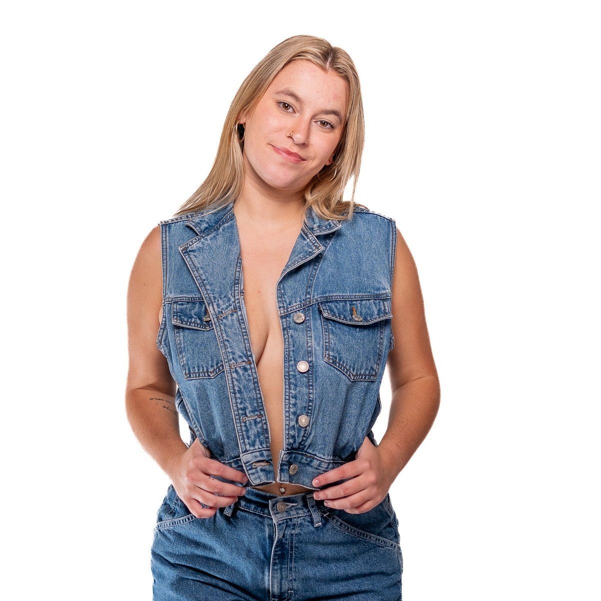 Levi's Levi Denim Jean Vest Size M / US 6-8 / IT 42-44 - 5 Thumbnail