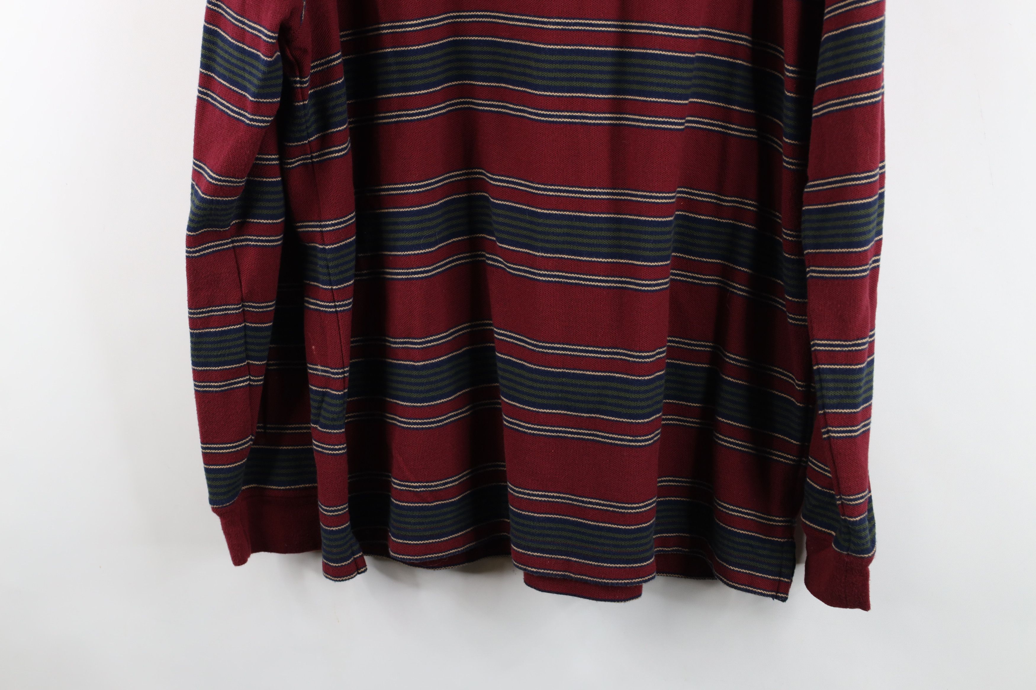 Lands' End Vintage 90s Lands End Block Long Sleeve Rugby Polo Shirt Size US L / EU 52-54 / 3 - 12 Thumbnail