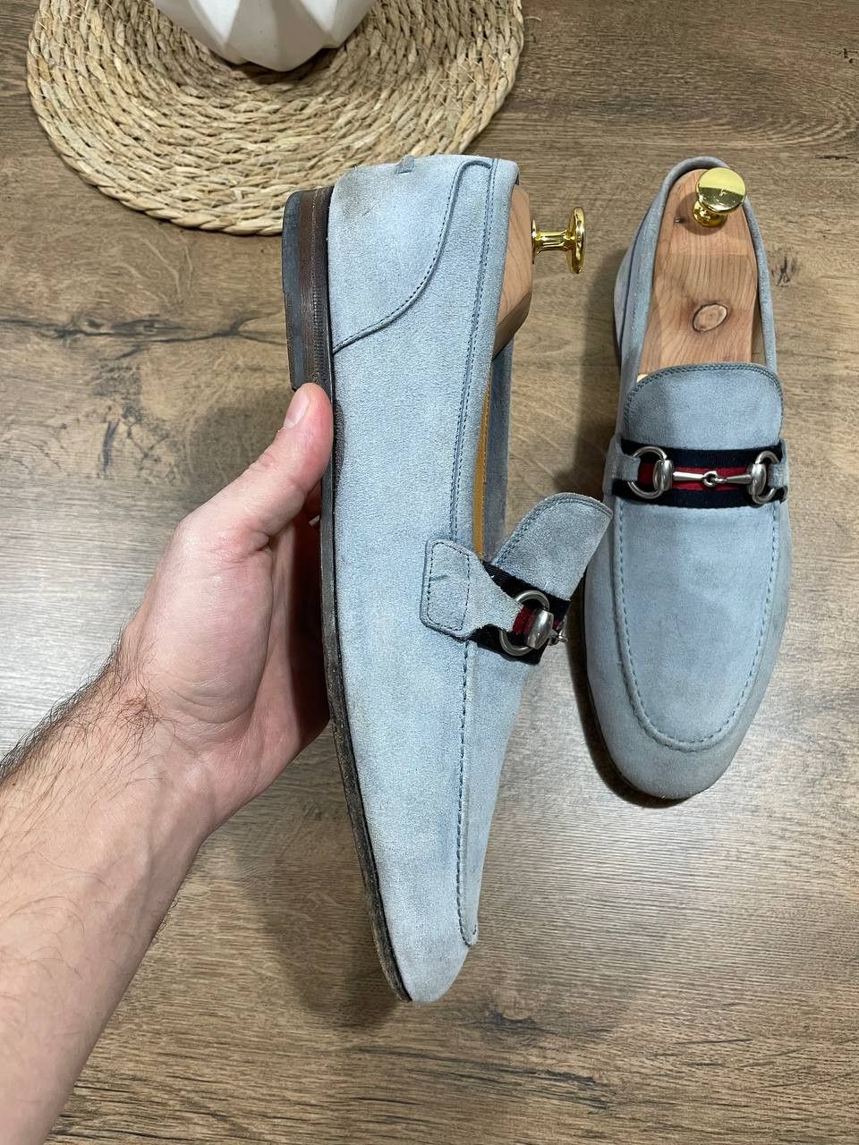 Gucci Gucci horsebit mens suede lite blue loafers size UK 8 US 9 Size US 9 / EU 42 - 3 Thumbnail