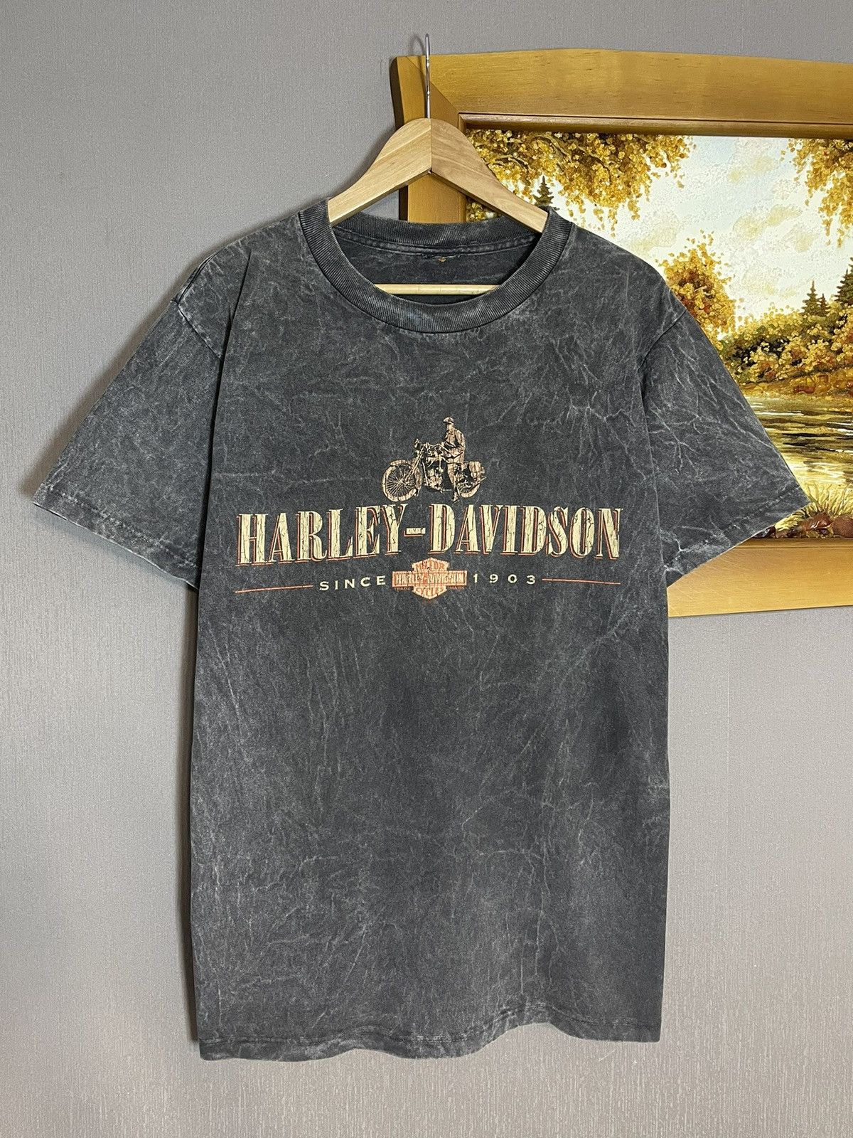 Harley Davidson × Vintage × West Coast Choppers Vintage 2001 Harley Davidson Washed Faded T-shirt Size US L / EU 52-54 / 3 - 6 Thumbnail