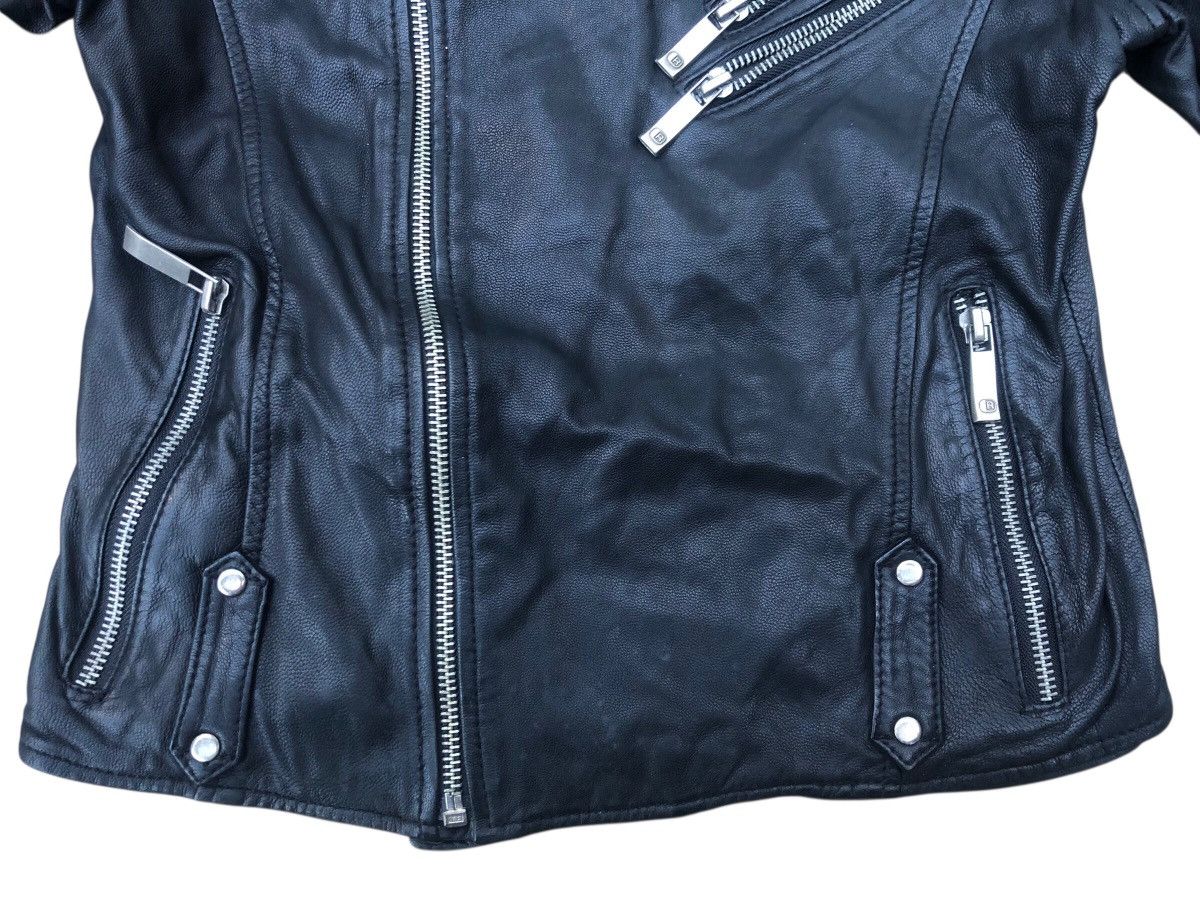 Kenneth Cole 🔥KENNETH COLE Biker Punk Double Collar Leather Jacket Women Size L / US 10 / IT 46 - 6 Thumbnail