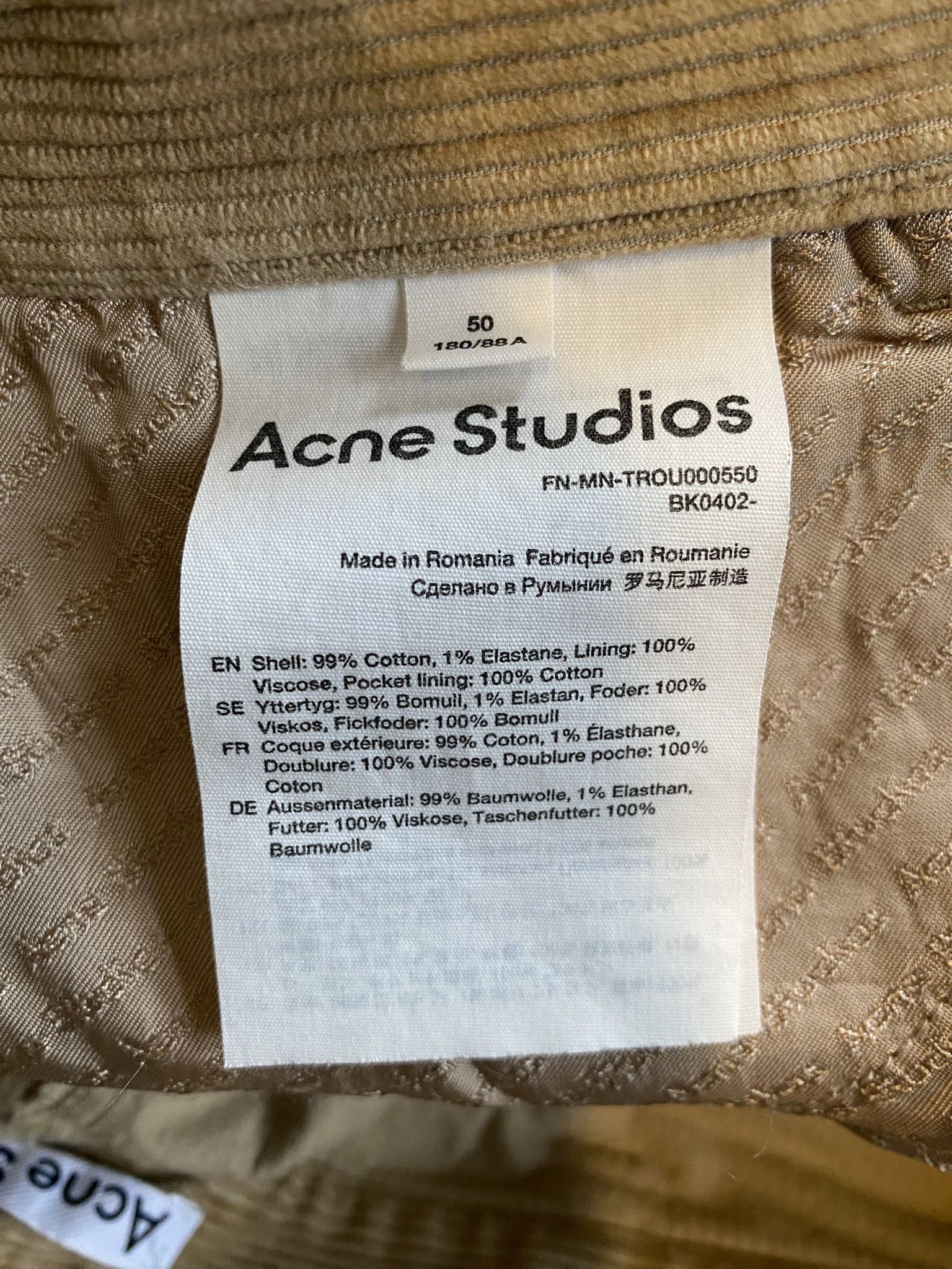 Acne Studios $350 - 50/L - Corduroy Trousers - Clay Beige Size US 34 / EU 50 - 8 Thumbnail