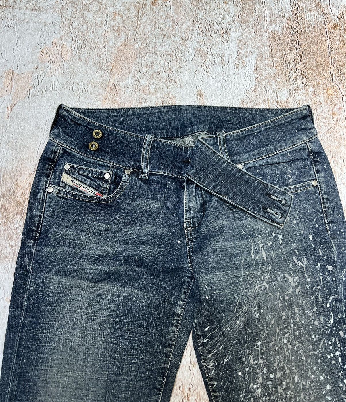 Diesel vintage painted flare jeans