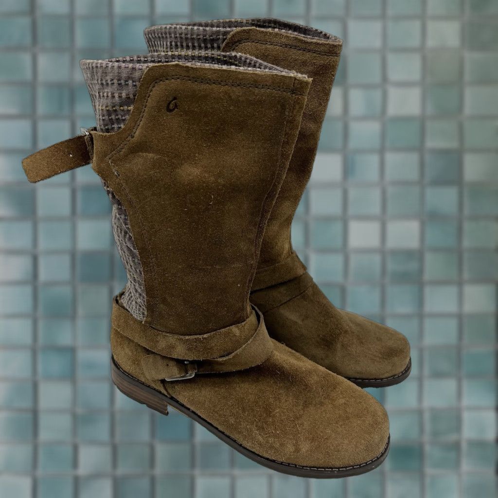 Olukai VINTAGE OluKai Women's Boots Tall Leather Brown Distressed Buckle Harness Size 7 W Outdoor Size US 7 / IT 37 - 1 Thumbnail