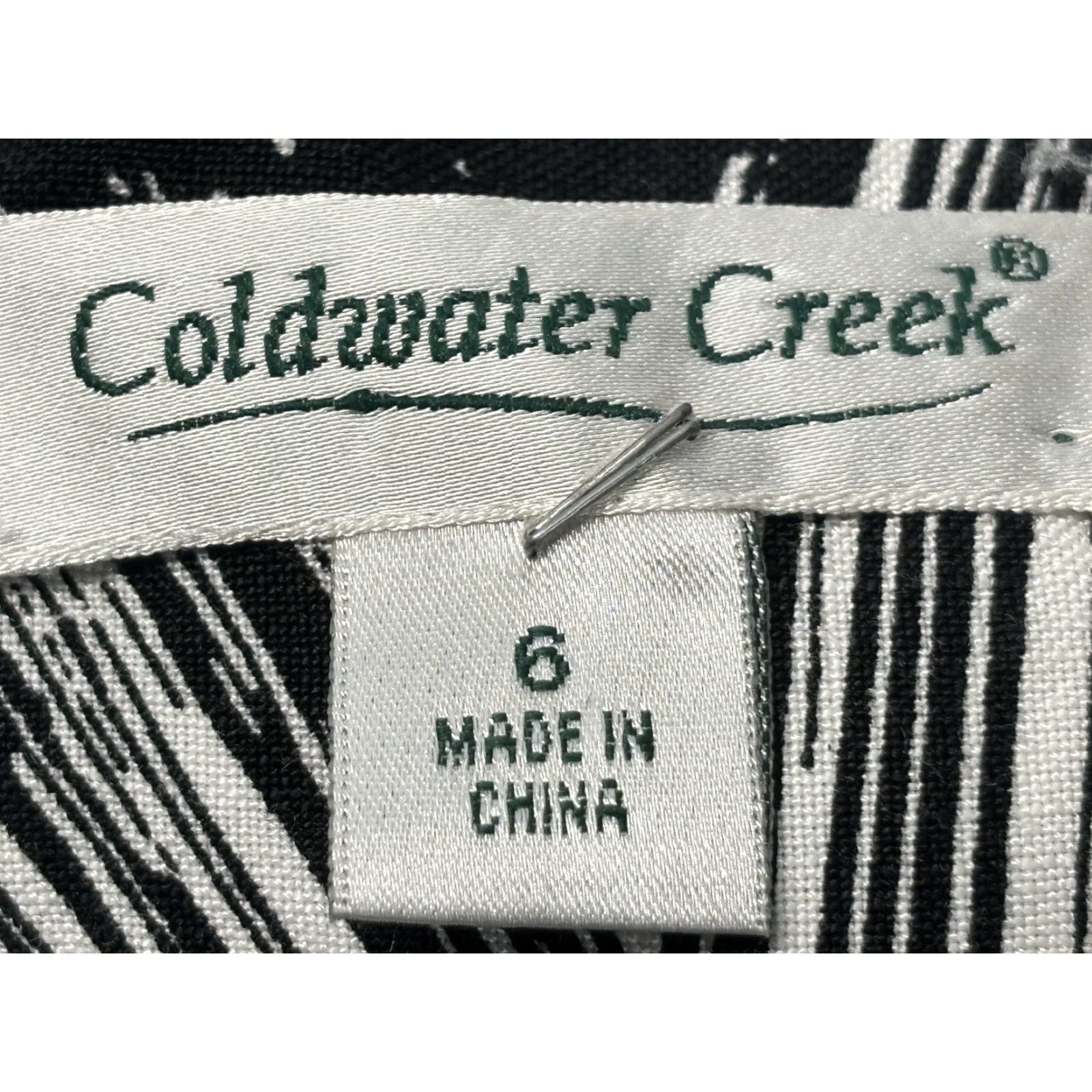Coldwater Creek Coldwater Creek Dress Women 6 Black White Sleeveless Linen Blend Knee-Length V-Neck Fit & Flare Size M / US 6-8 / IT 42-44 - 7 Thumbnail