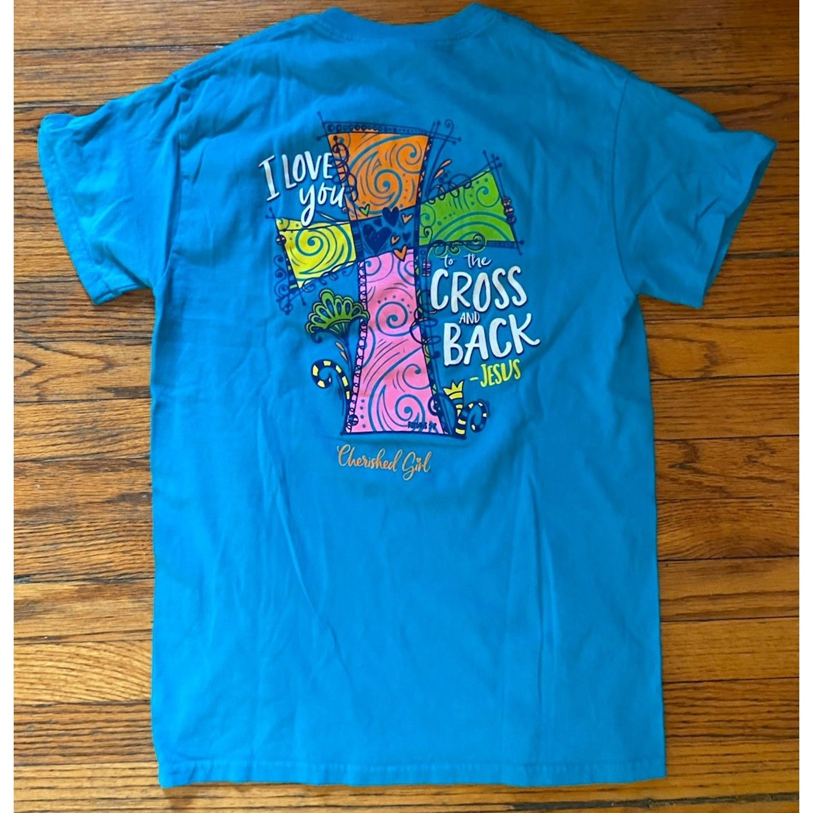 Gildan Cherished Girl Gildan T Shirt Cross Women’s Small Blue Size S / US 4 / IT 40 - 1 Thumbnail