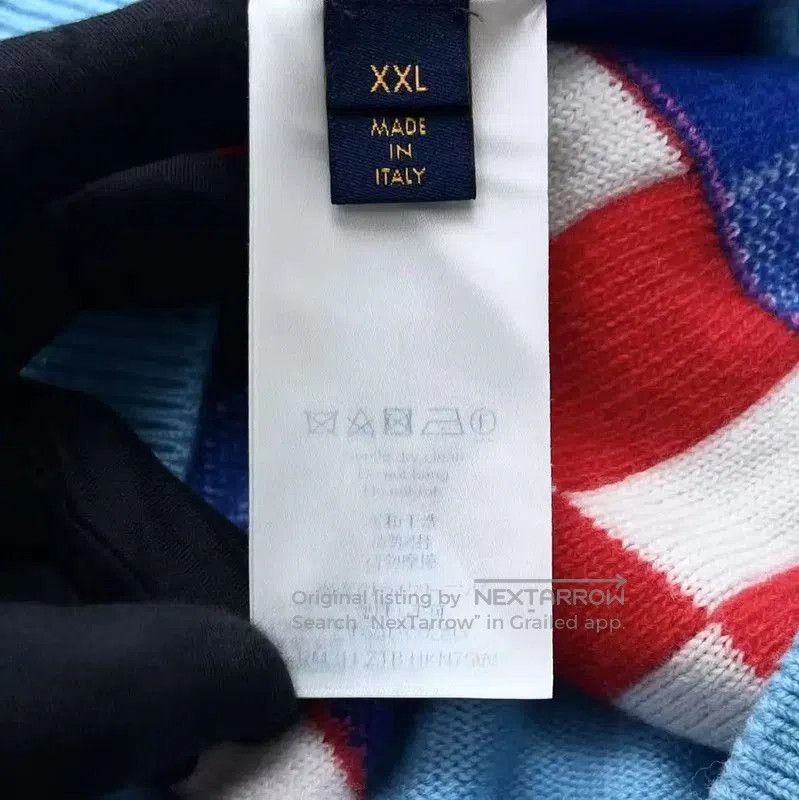Louis Vuitton Louis Vuitton Blue Wool Checkerboard Knit Sweater . Size US XXL / EU 58 / 5 - 5 Thumbnail