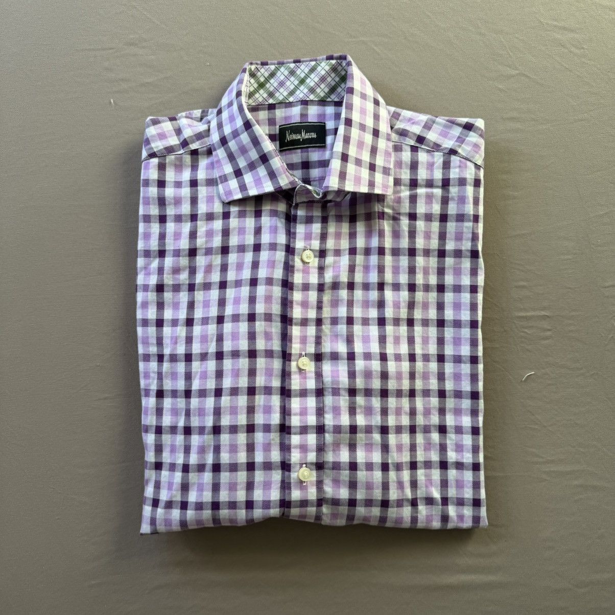 Neiman Marcus Neiman Marcus Cotton Plaid Button-Down Shirt Size US L / EU 52-54 / 3 - 1 Thumbnail