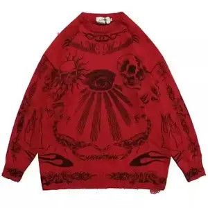 Aran Isles Knitwear × Japanese Brand Demonic Print Knitwear Sweater Size US L / EU 52-54 / 3 - 1 Thumbnail