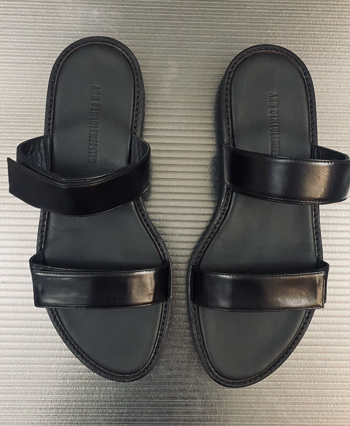 Ann Demeulemeester Ann Demeulemeester 🇮🇹 black leather dual band Sandals 42 NEW Size US 9 / EU 42 - 5 Thumbnail