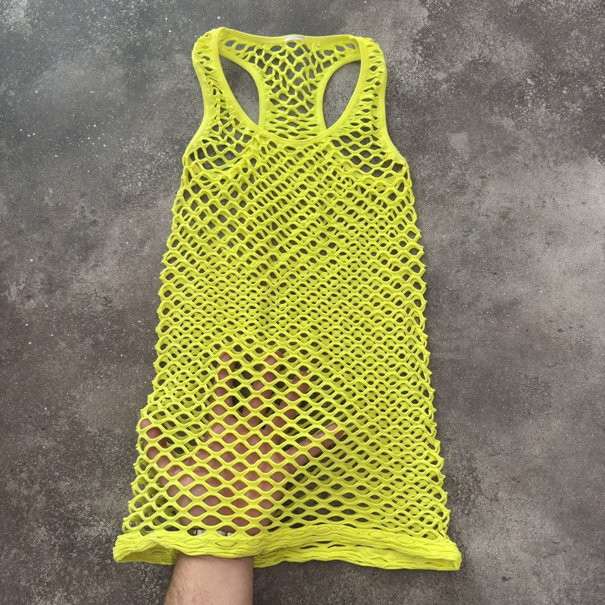 20471120 × Japanese Brand Acid Green Sexy Full Mesh Tank Top Size S / US 4 / IT 40 - 1 Thumbnail