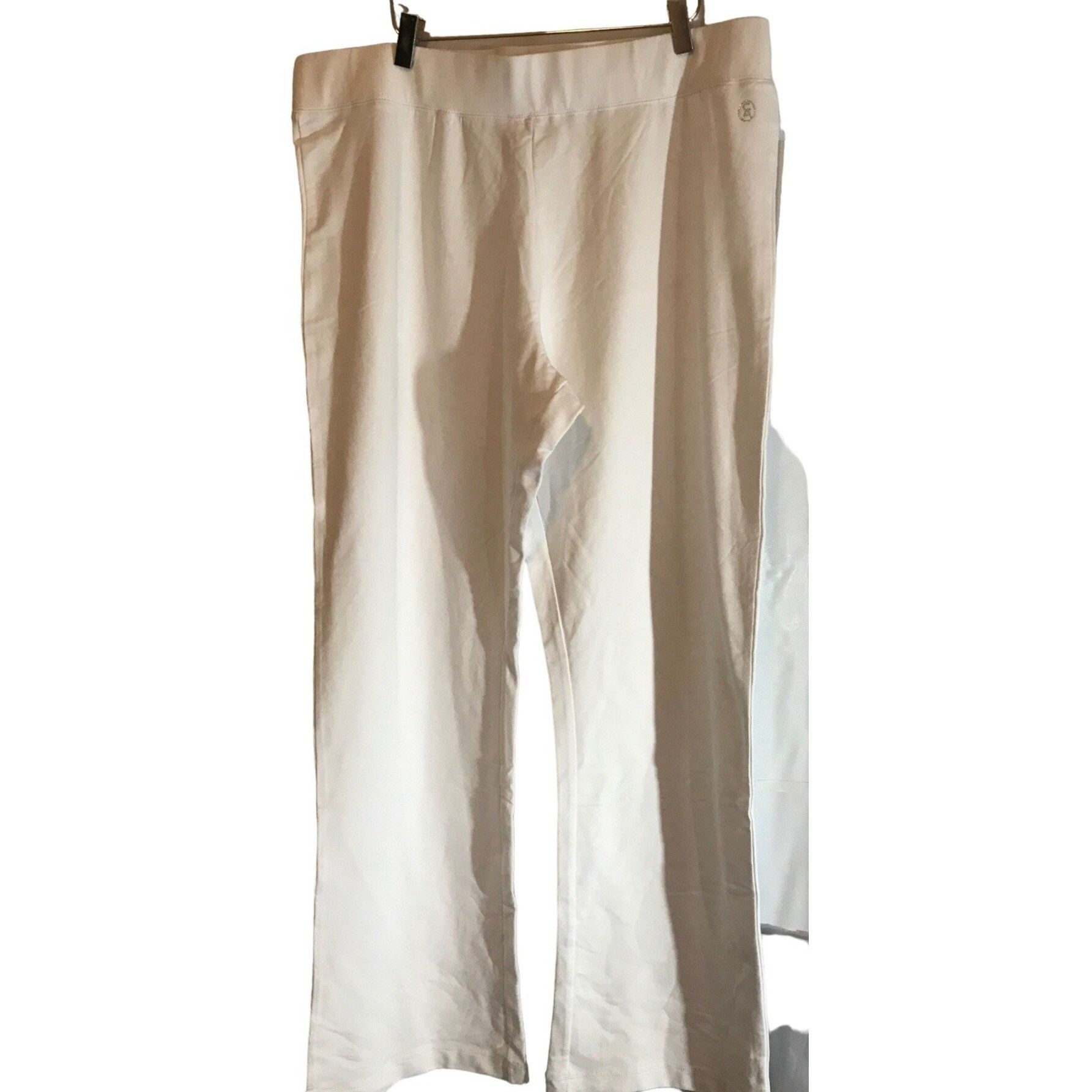 Designer CHRISTINE ALEXANDER XXL WHITE Cotton Pant Dance Yoga Gym Tr Size 42" / US 20 - 2 Thumbnail