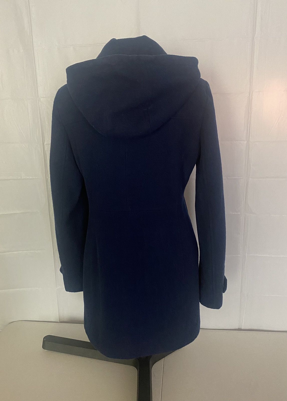 Michael Kors Michael Kors Women's Navy Blue Wool Blend Coat w/Hood Medium Size M / US 6-8 / IT 42-44 - 4 Thumbnail