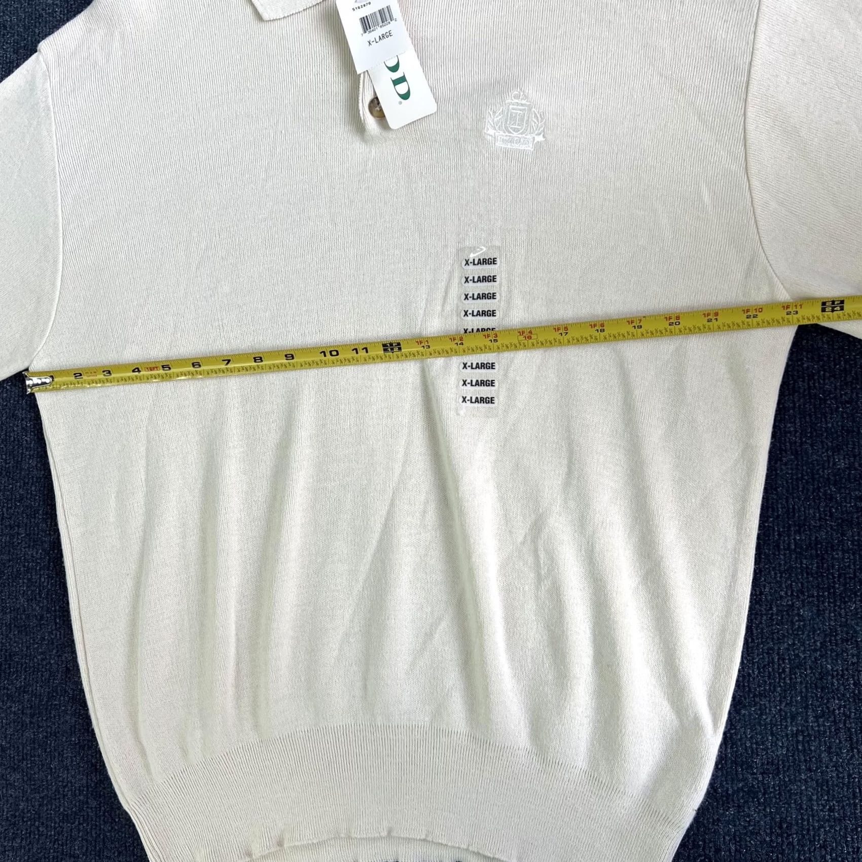 Izod VINTAGE Izod Sweater Mens XL Beige Long Sleeve Knit Polo Crest Logo Made USA Shirt Mens XL Beige Knit Polo Crest Logo USA Size US XL / EU 56 / 4 - 6 Thumbnail