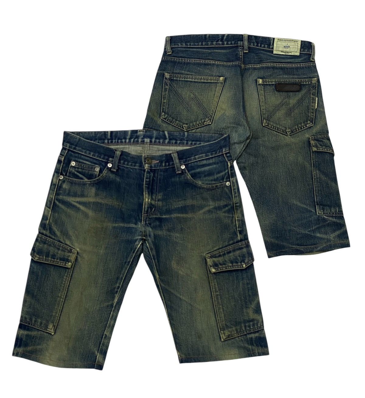 Japanese Brand × Neighborhood Neighborhood 2001 Selvedge Distressed Denim Cargo Shorts Size US 31 - 1 Thumbnail