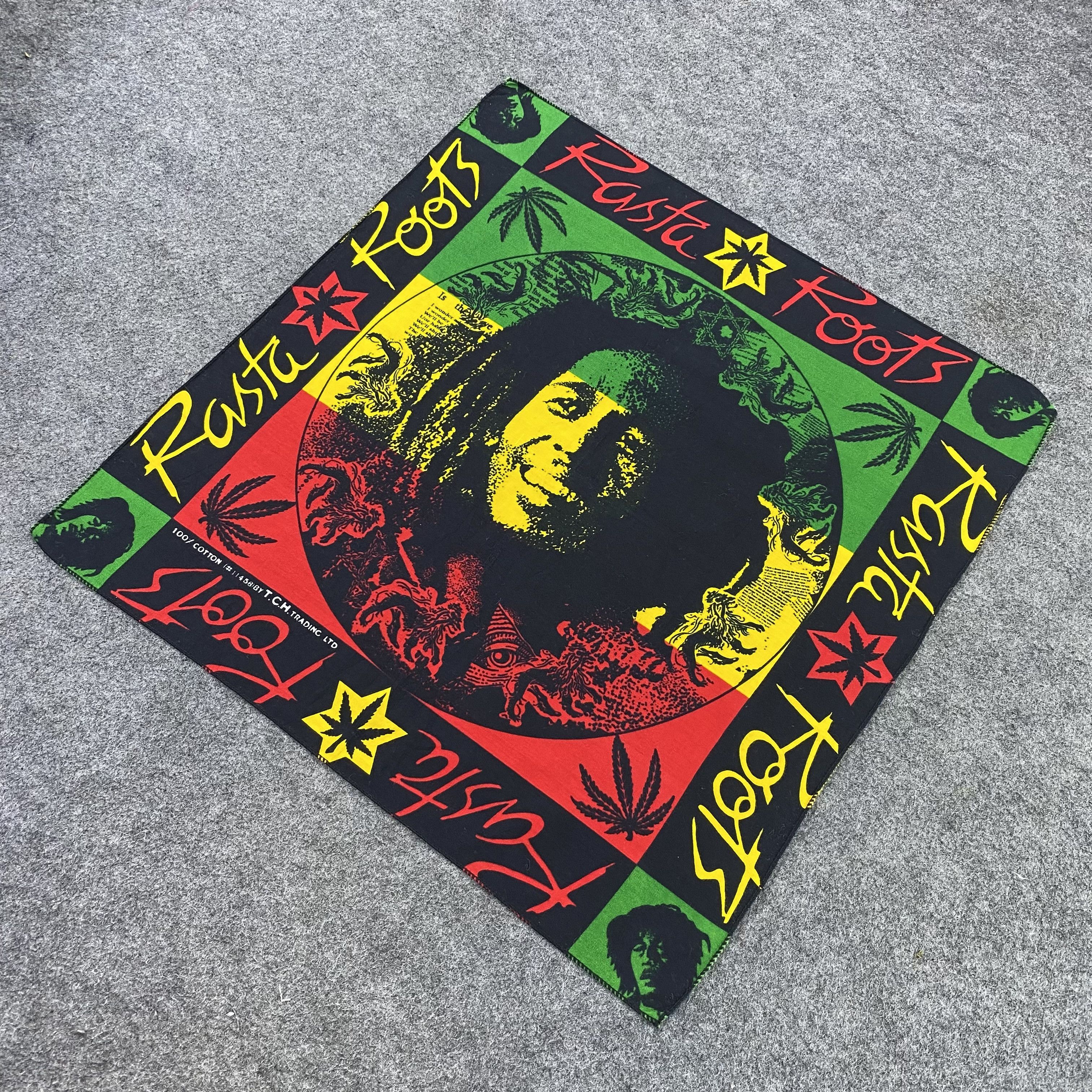 Bob Marley × Vintage BOB MARLEY Handkerchief / Bandana / Neckerchief-B1395 Size ONE SIZE - 2 Thumbnail