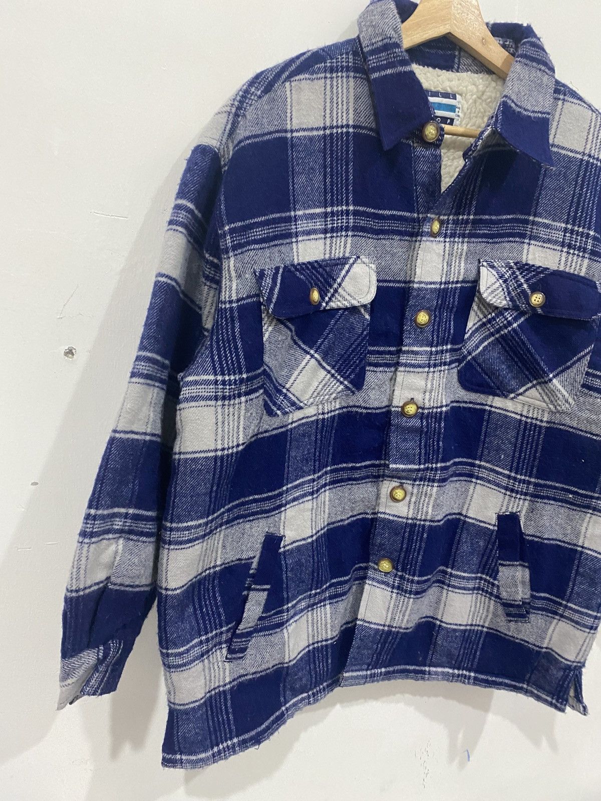 Japanese Brand Hill Crop Vintage Flannel wool Sherpa Jacket Size US L / EU 52-54 / 3 - 3 Thumbnail