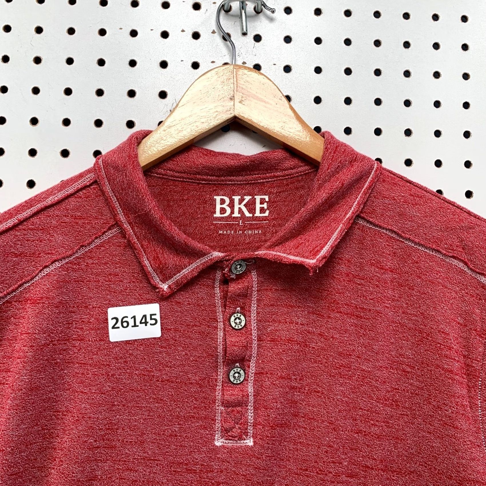 Vintage Buckle Polo Red Adult Large Cotton Blend Short Sleeve Button Collared Men Size US L / EU 52-54 / 3 - 7 Thumbnail