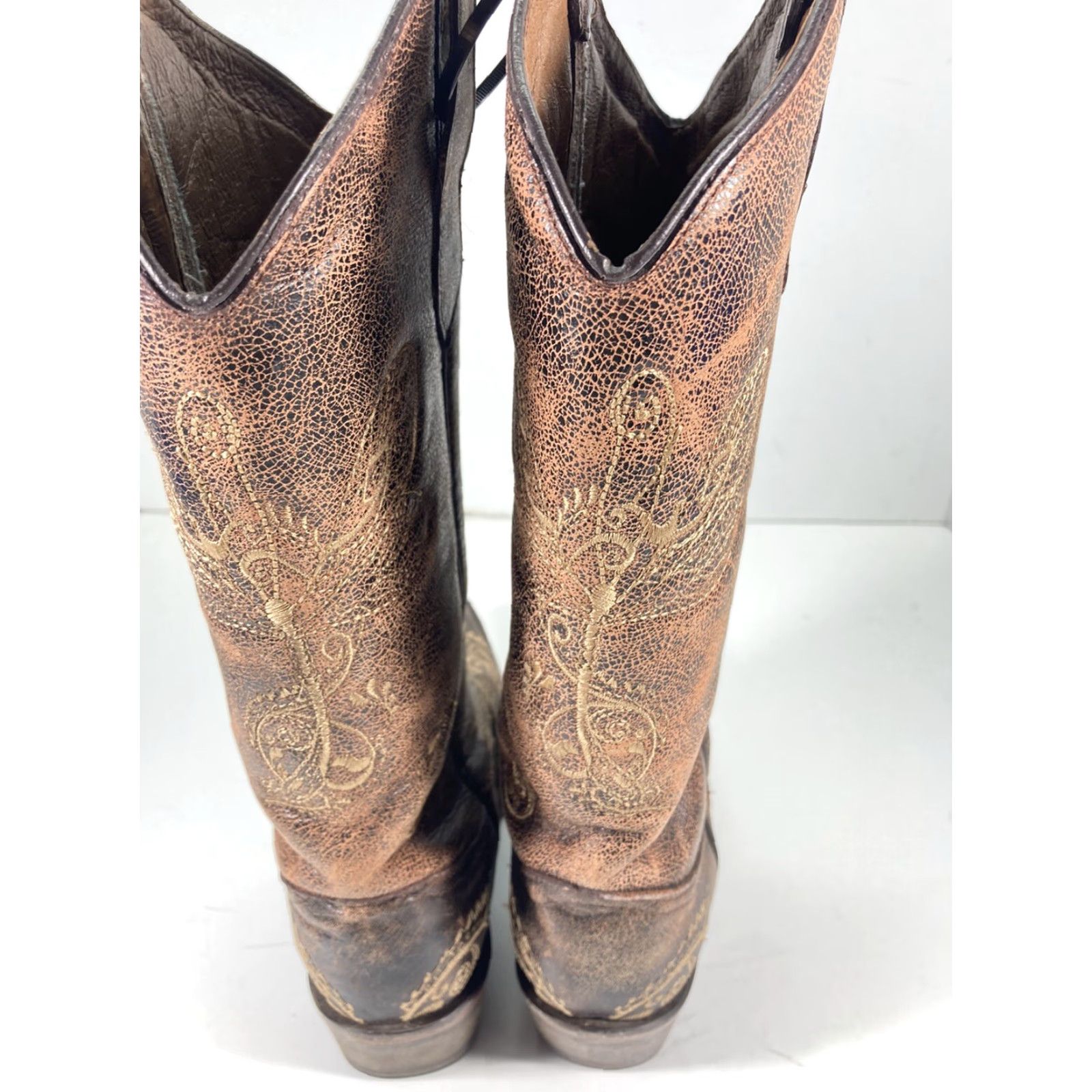 Vintage VINTAGE Circle G Boots Women 7.5 M Brown Leather Floral Western Wedding Snip Toe 5001 Size US 8 / IT 38 - 7 Thumbnail