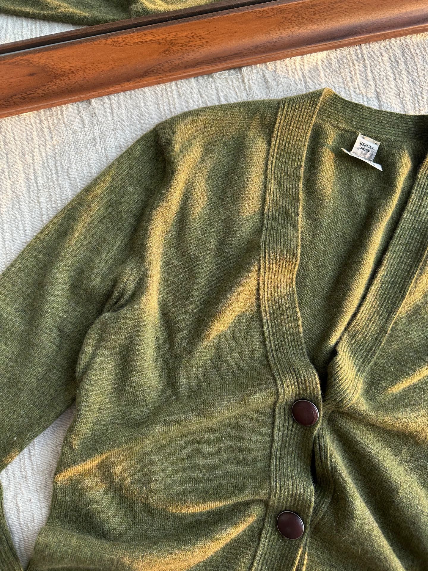 Hermes Hermes Gaultier solid green cashmere cardigan women's mid-l Size XS / US 0-2 / IT 36-38 - 6 Thumbnail