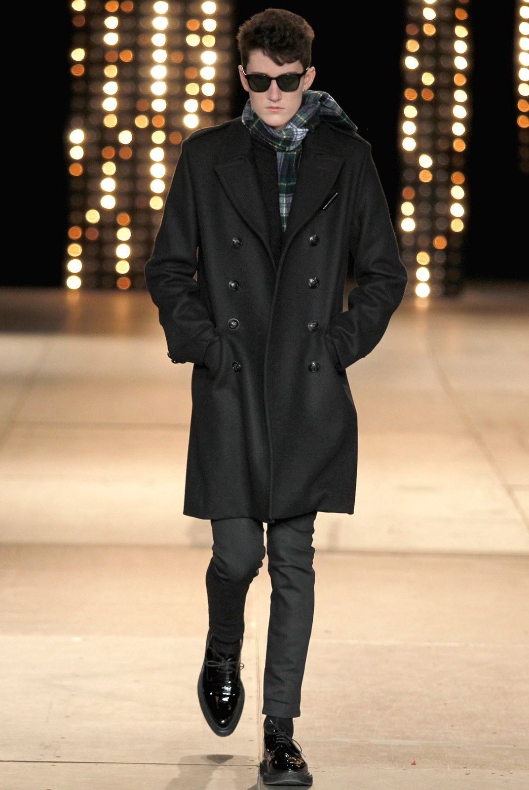 image of Saint Laurent Paris Saint Laurent Fw14 Oversized Wool Coat in Black, Men's (Size Medium)