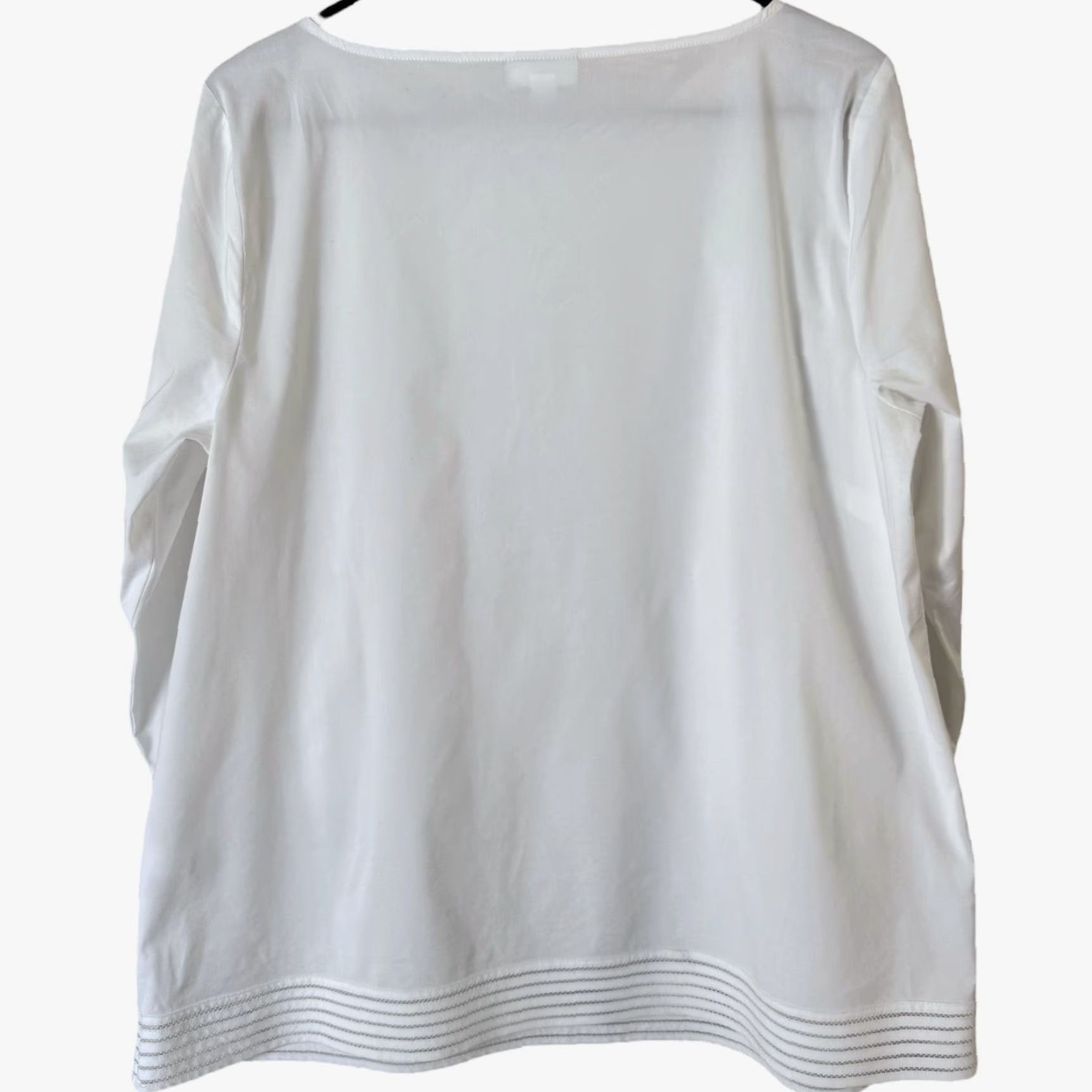 J. Jill VINTAGE? No, it's not vintage. J. Jill Tunic Shirt Women’s Medium White 3/4 Sleeve Embroidered Trim Blouse Size M / US 6-8 / IT 42-44 - 4 Thumbnail
