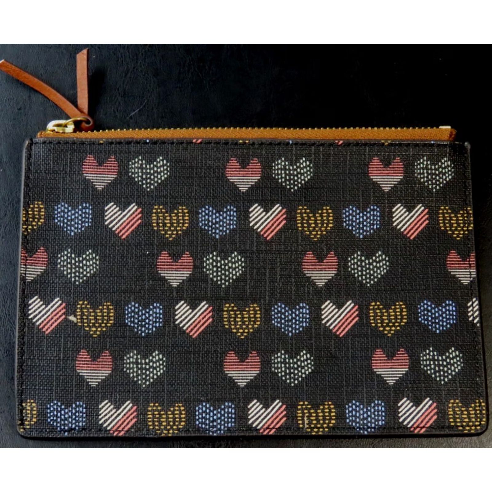 Fossil Fossil Coin Purse Wallet Zippered Heart Print Multicolor Coated Canvas 7"x5" Women Size S / US 4 / IT 40 - 2 Thumbnail