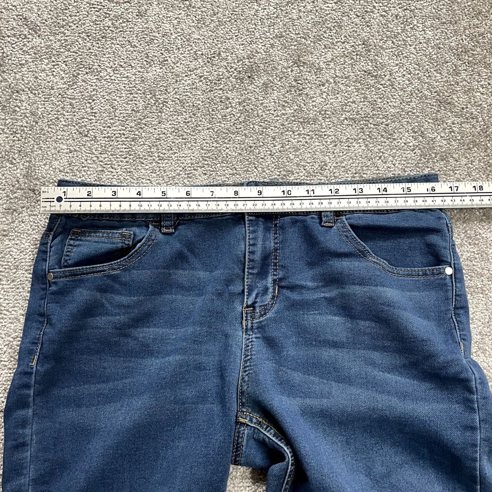 Joe Boxer Joe Boxer Jeans Juniors 13 Blue Denim Stretch Straight Dark Wash 33x27 Soft Womens Size 24" / US 00 / IT 34 - 5 Thumbnail