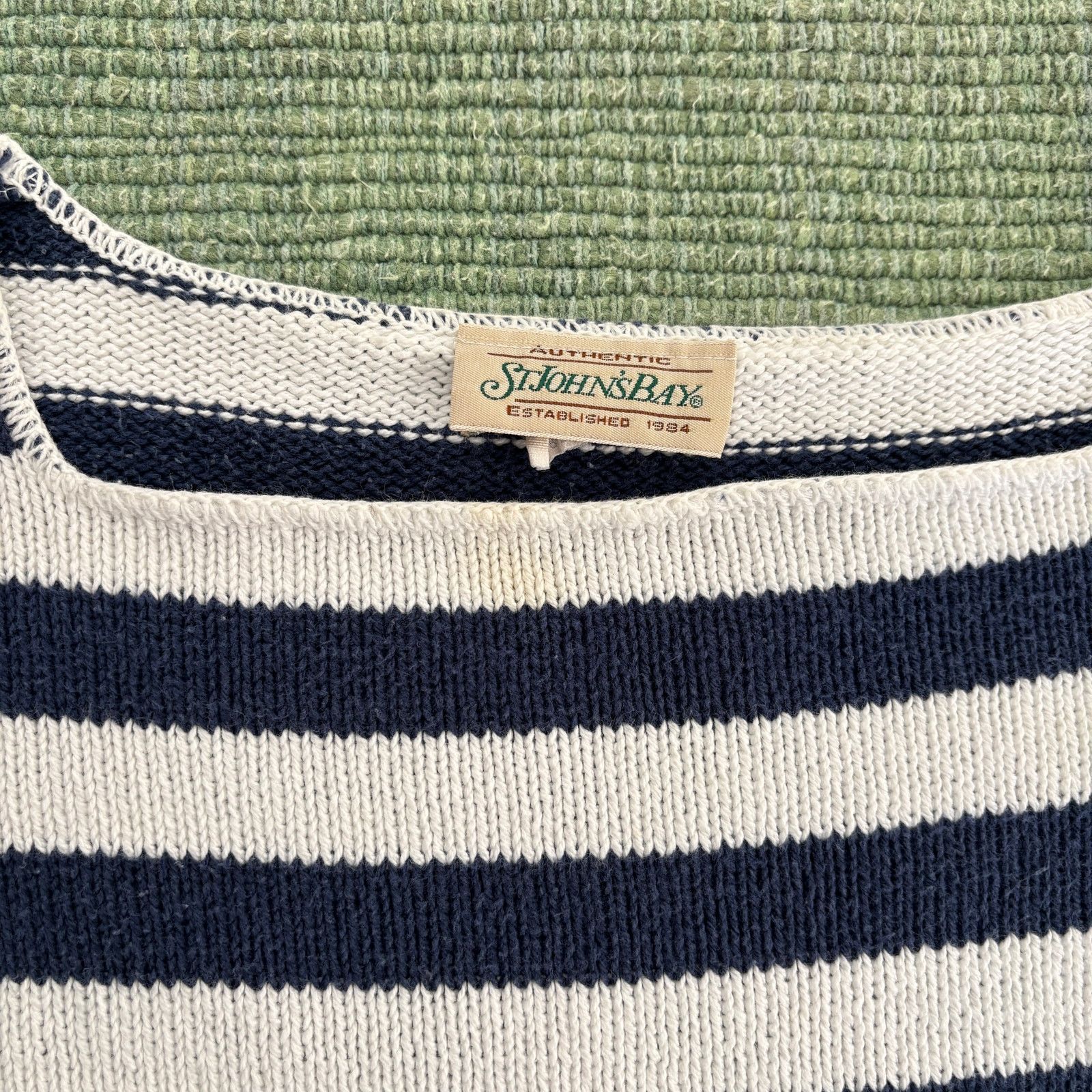 St. Johns Bay × Vintage Baggy boxy striped st johns bay vintage knit cotton sweater Size XL / US 12-14 / IT 48-50 - 3 Thumbnail